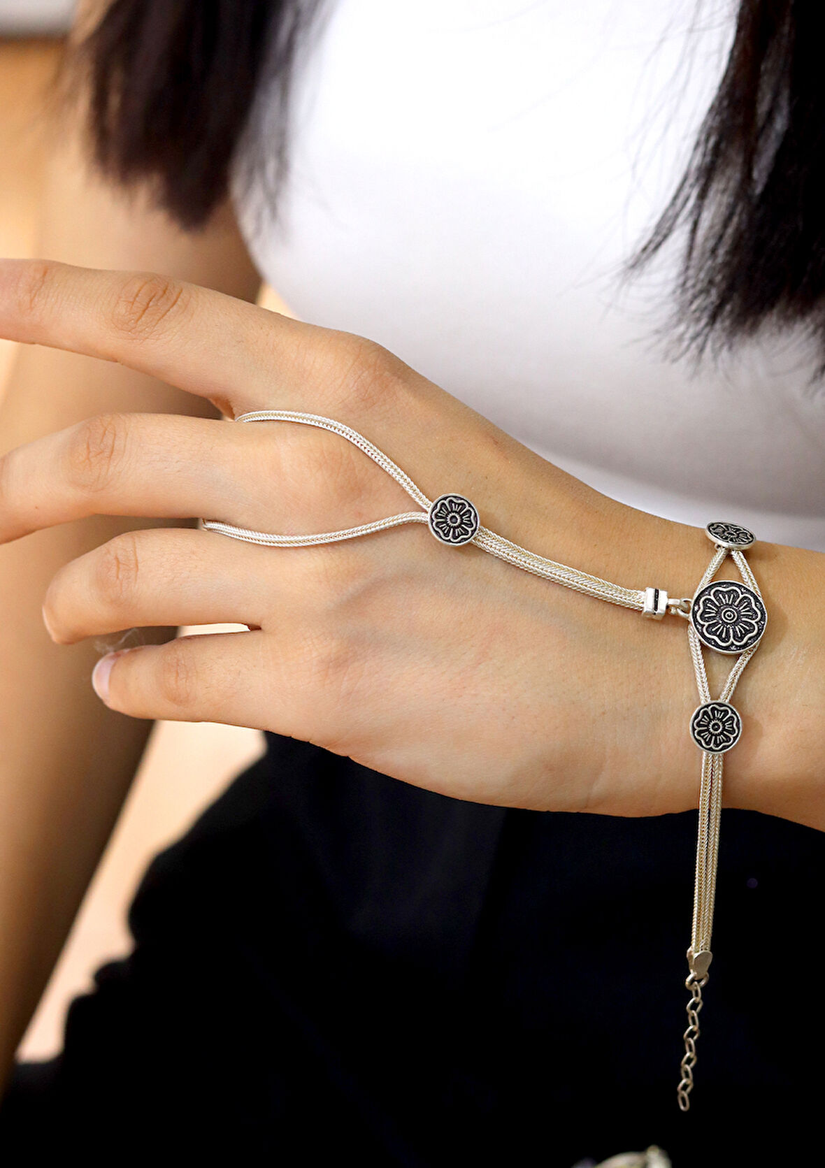 Yöresel Yonca Tasarım Mardin Hasırı Şahmeran Gümüş Bileklik 201024728