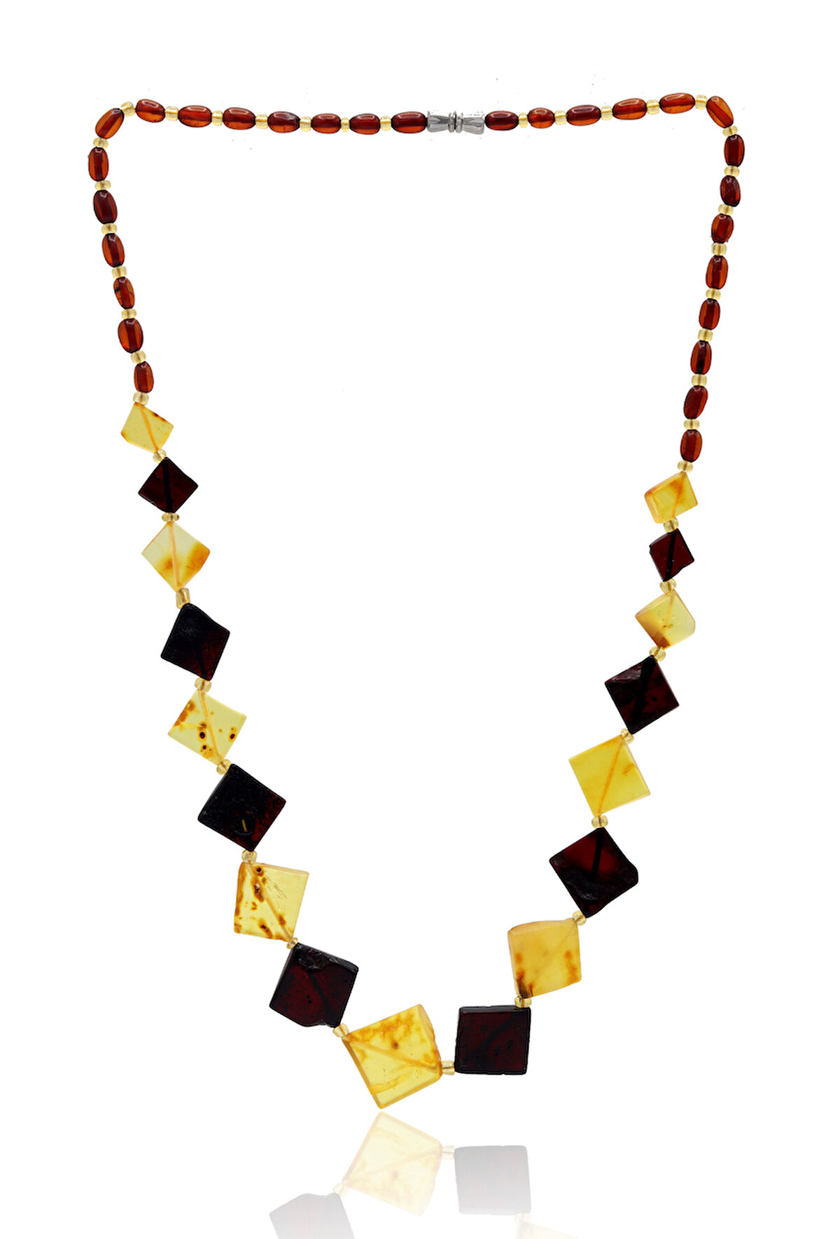 Sarı Siyah Orijinal Damla Kehribar Bay Bayan Kolye 201024766