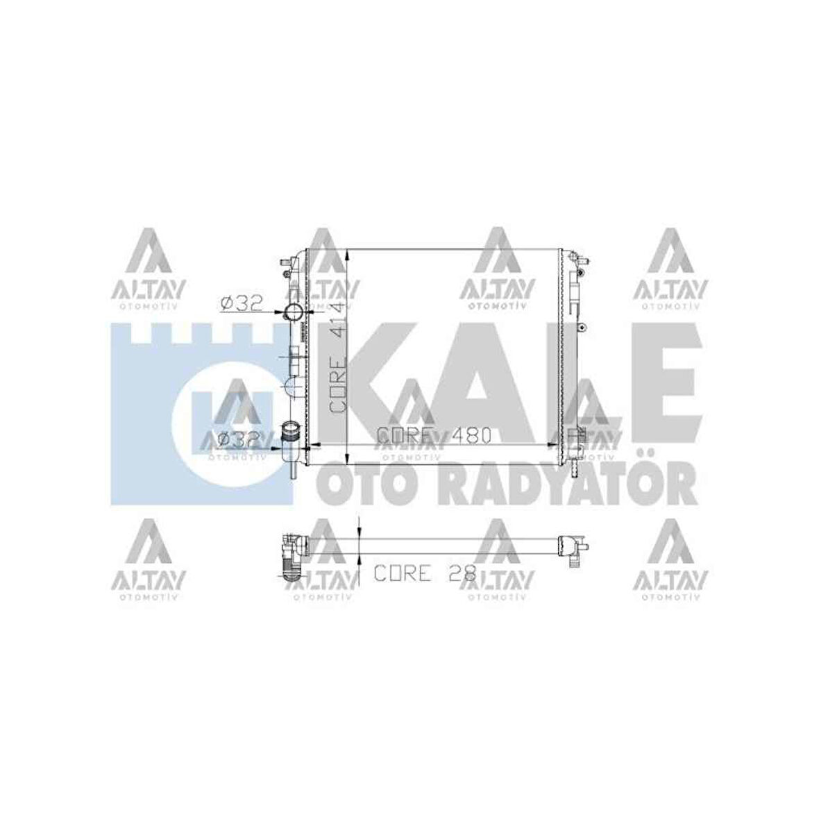 RADYATÖR SU CLIO II 98-05 / SYMBOL II 08-12 / SYMBOL I 98-08 / 1.2-1.2 16V-1.4 16V M-T BRAZING