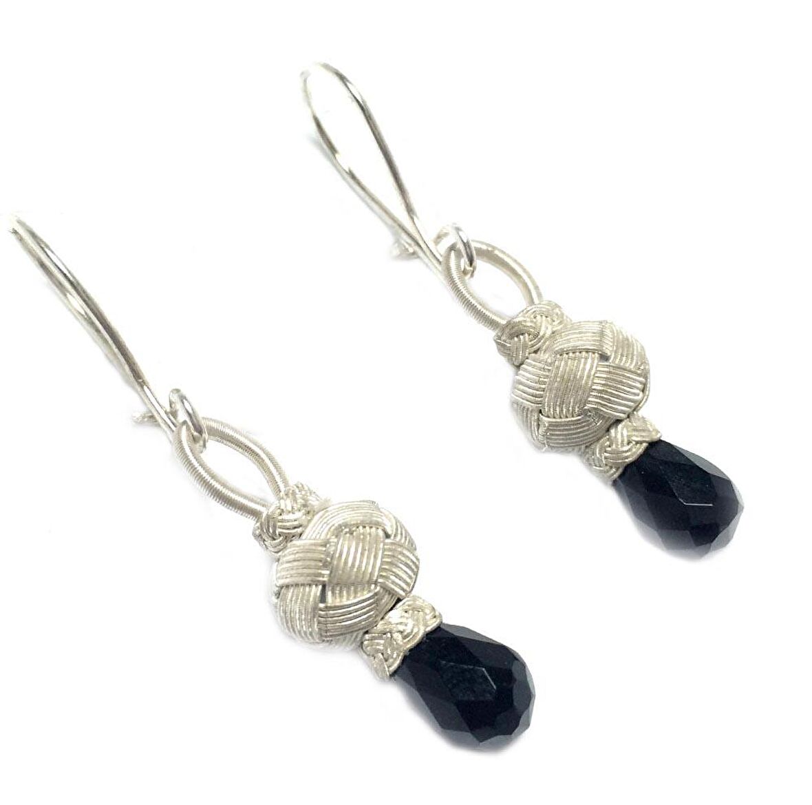 1000 Ayar El Örmesi Kazaziye Zirkon Taşlı Gümüş Kadın Küpe