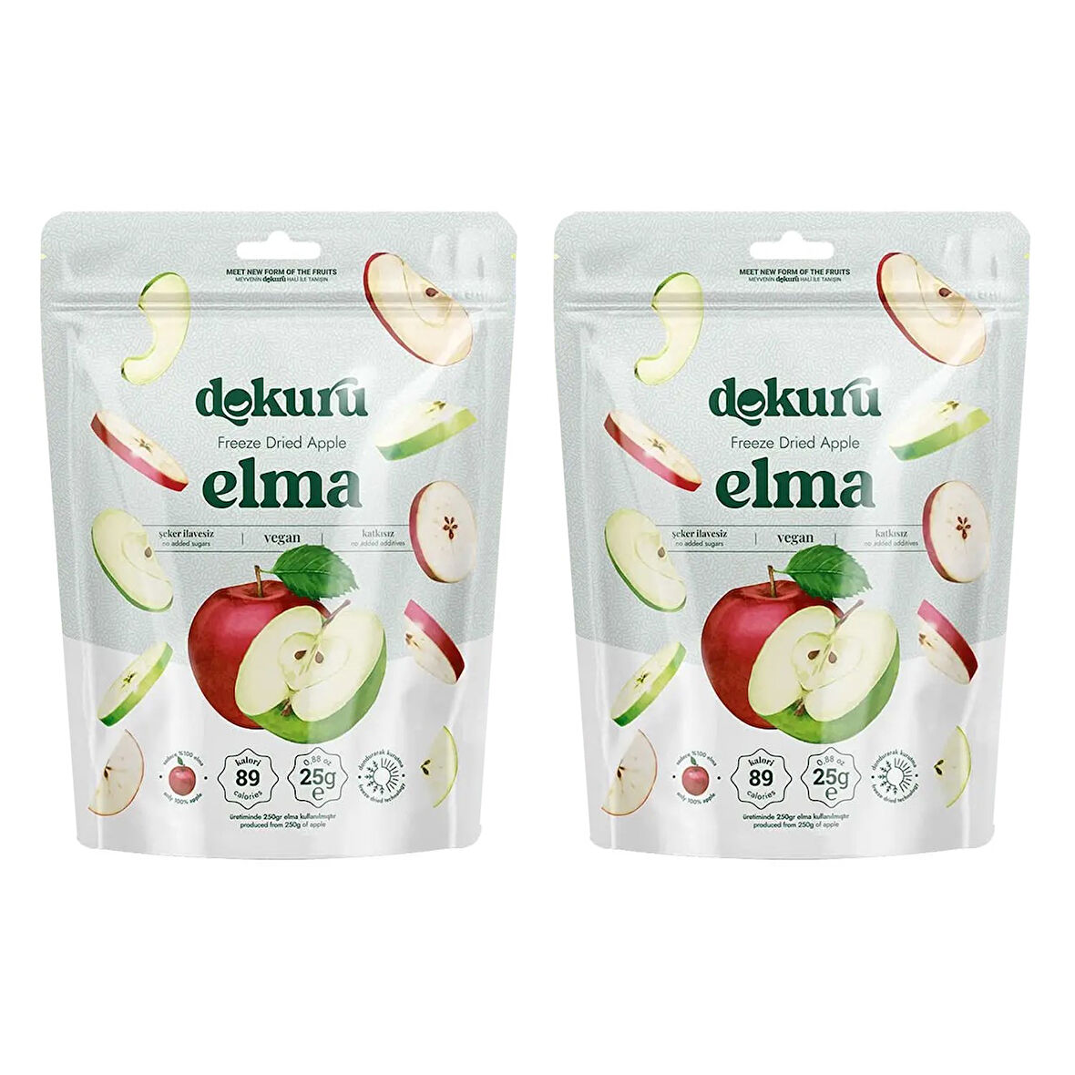 Dokuru Elma Kuru Meyve Cipsi 25 gr x 2 Adet