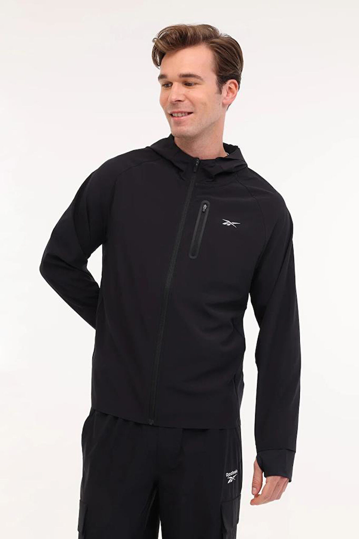 Reebok ERLING RUNNING JACKET 102050498 Erkek Rüzgarlık Siyah S-XXL 