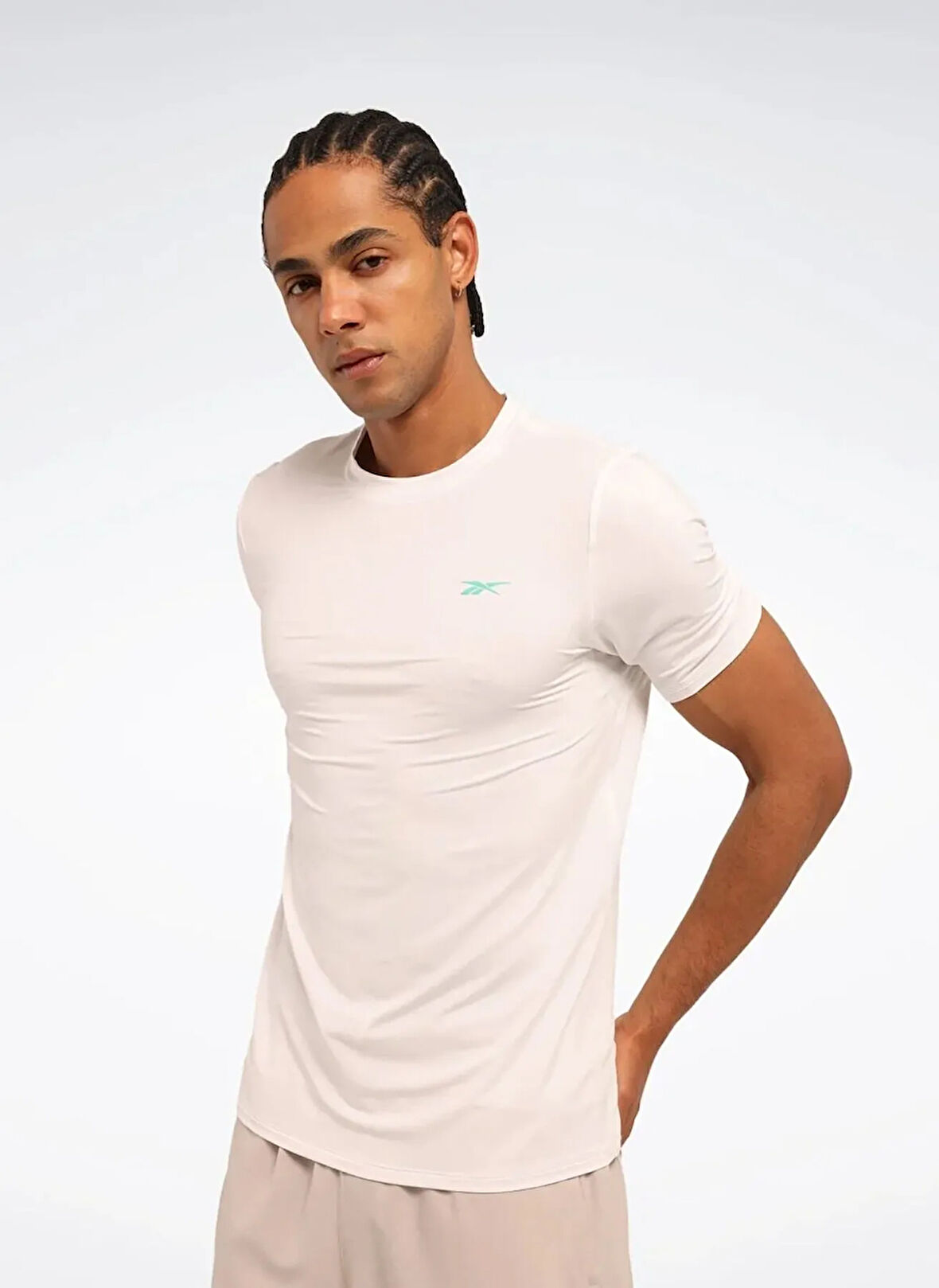 Reebok LC 6756 MONAC TEE Beyaz Yuvarlak Yaka Regular Fit Düz Erkek T-Shirt