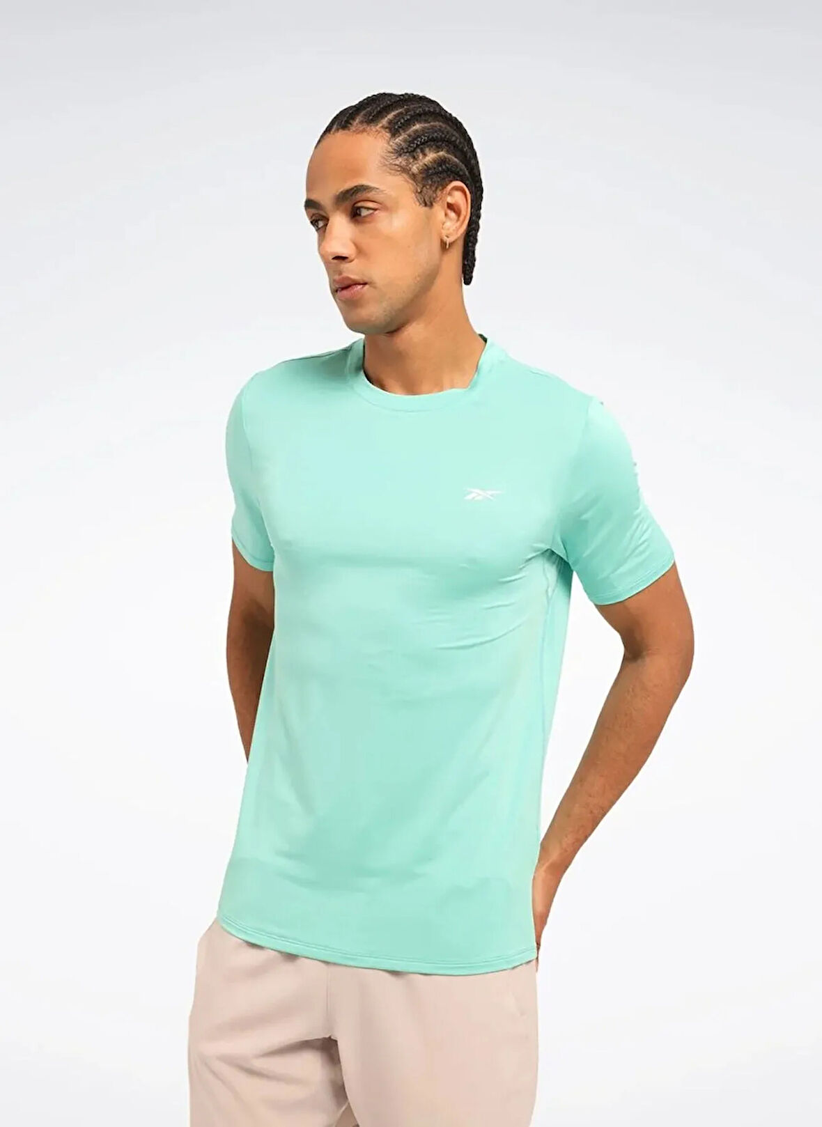 Reebok LC 9023 MONAC TEE Su Yeşili Yuvarlak Yaka Regular Fit Düz Erkek T-Shirt