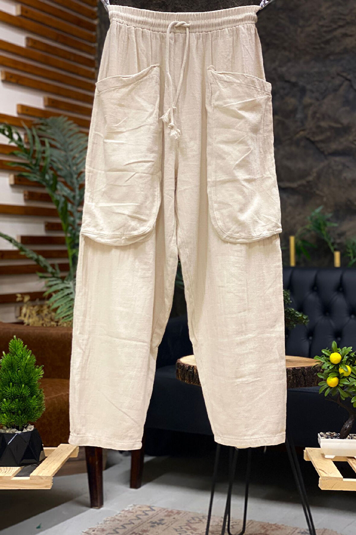 Torba Cepli Bel Lastikli Pantolon