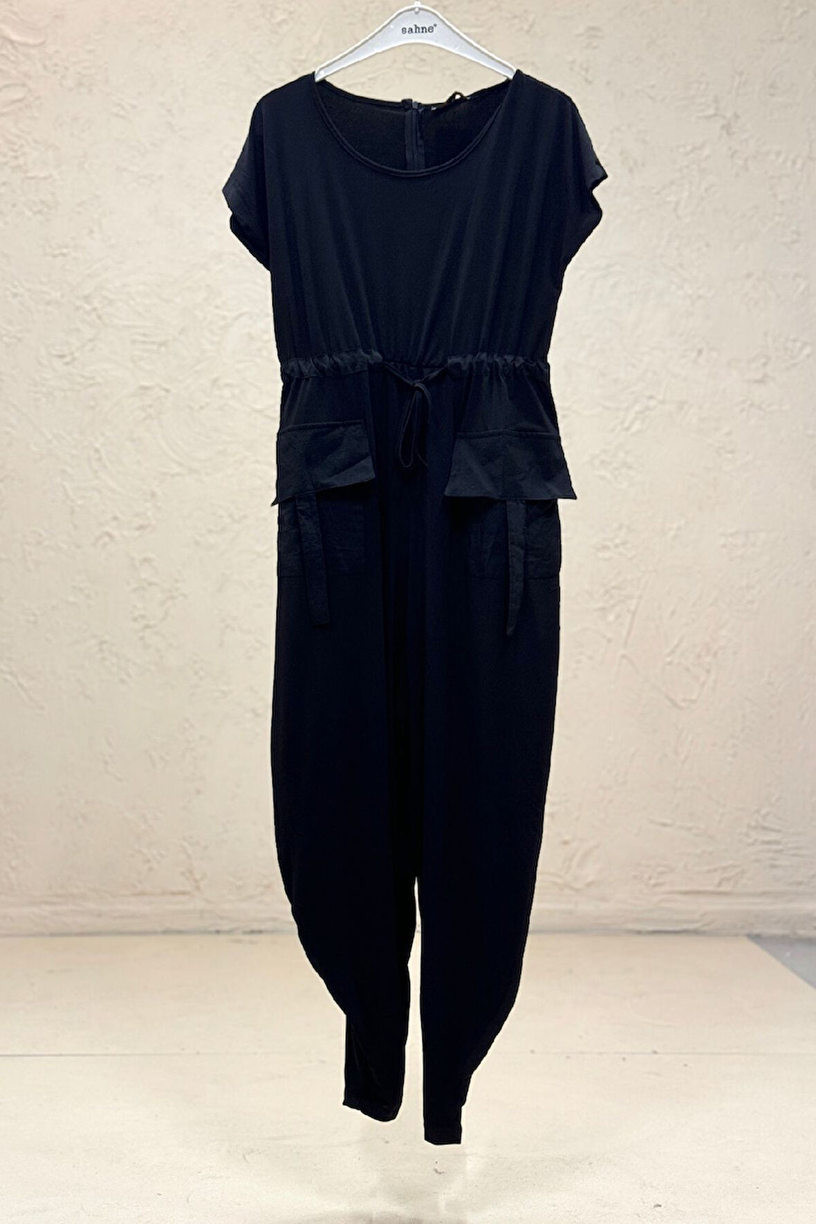 Cep Kapaklı Bel Bağcıklı Penye Tulum