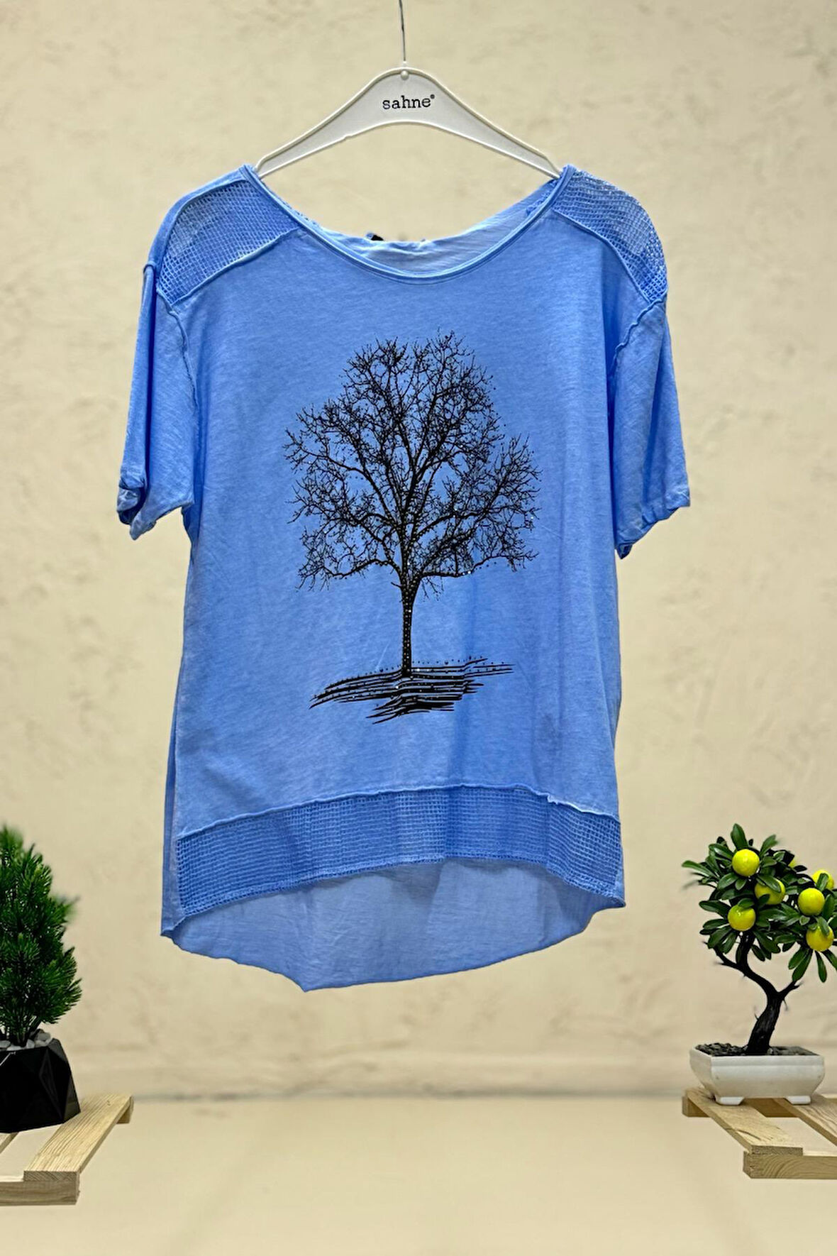 Ağaç Baskı Kısa Kol Penye Tshirt