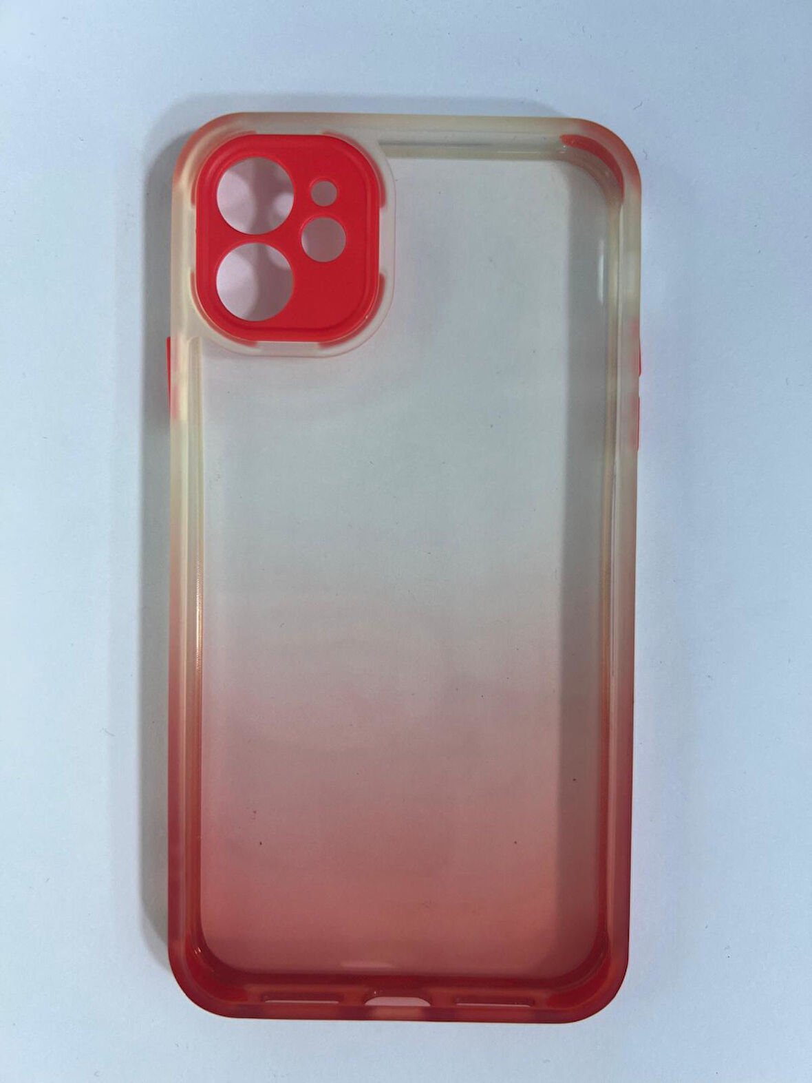 ARMORİX İPHONE 11 KIRMIZI ŞEFFAF KAMERA KORUYUCULU SİLİKON KILIF