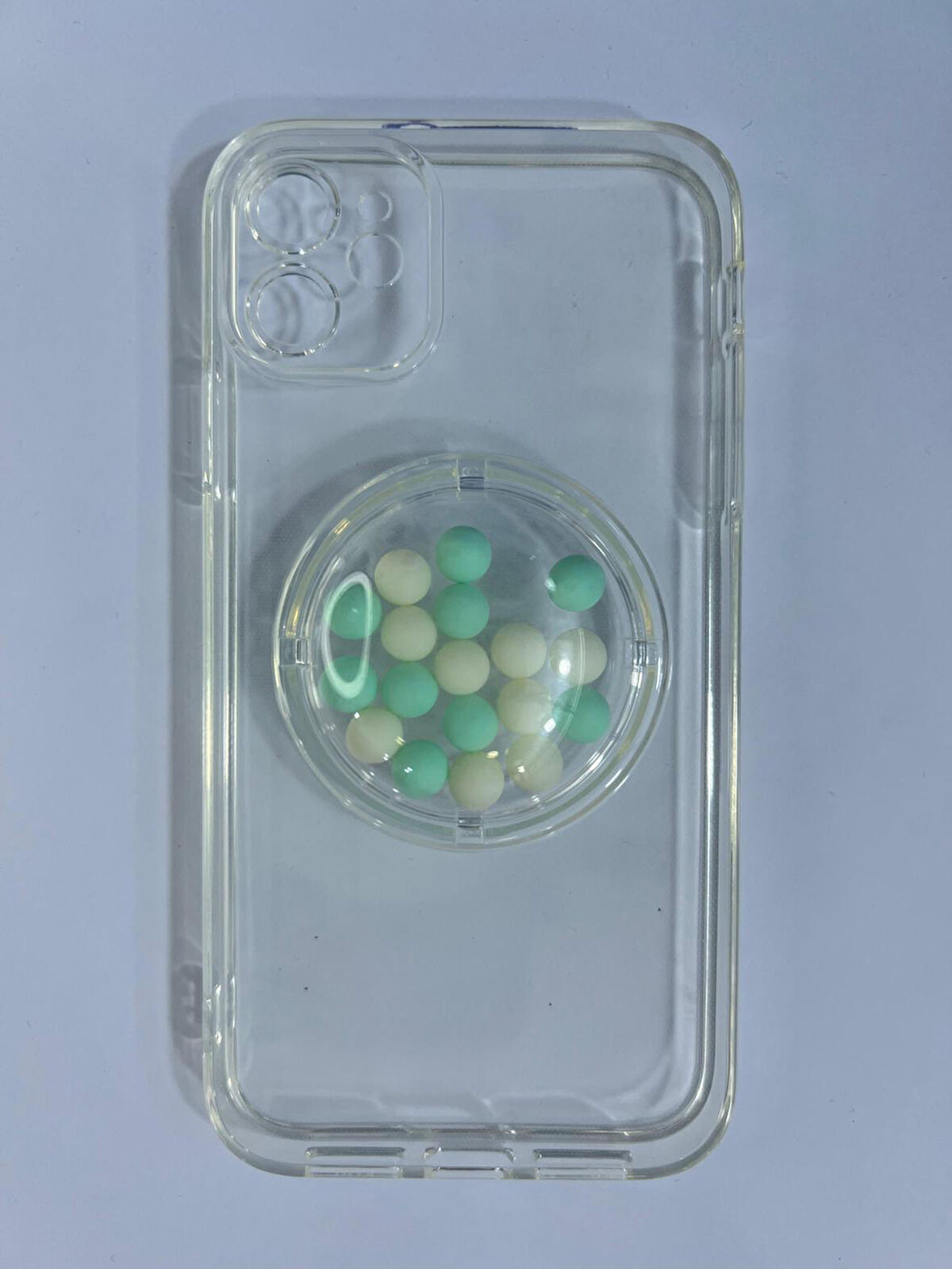 ARMORİX İPHONE 11 YEŞİL BEYAZ BONCUKLU HARETEKLİ SERT SİLİKON KILIF