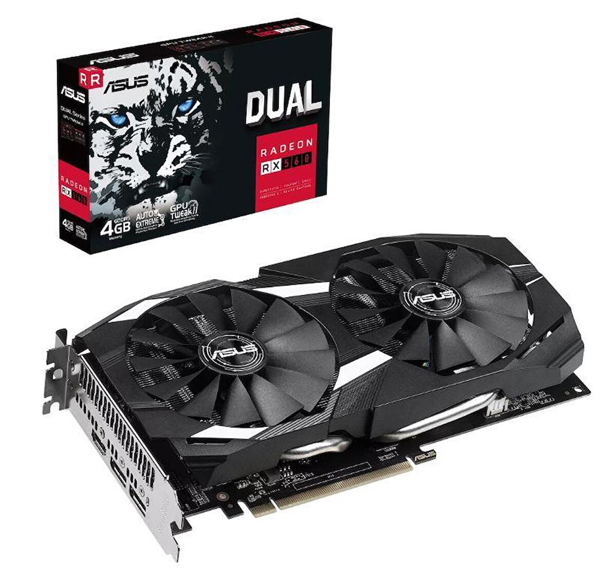 ASUS RADEON DUAL-RX560-4G 4GB GDDR5 128BIT 1XHDMI 2XDP EKRAN KARTI