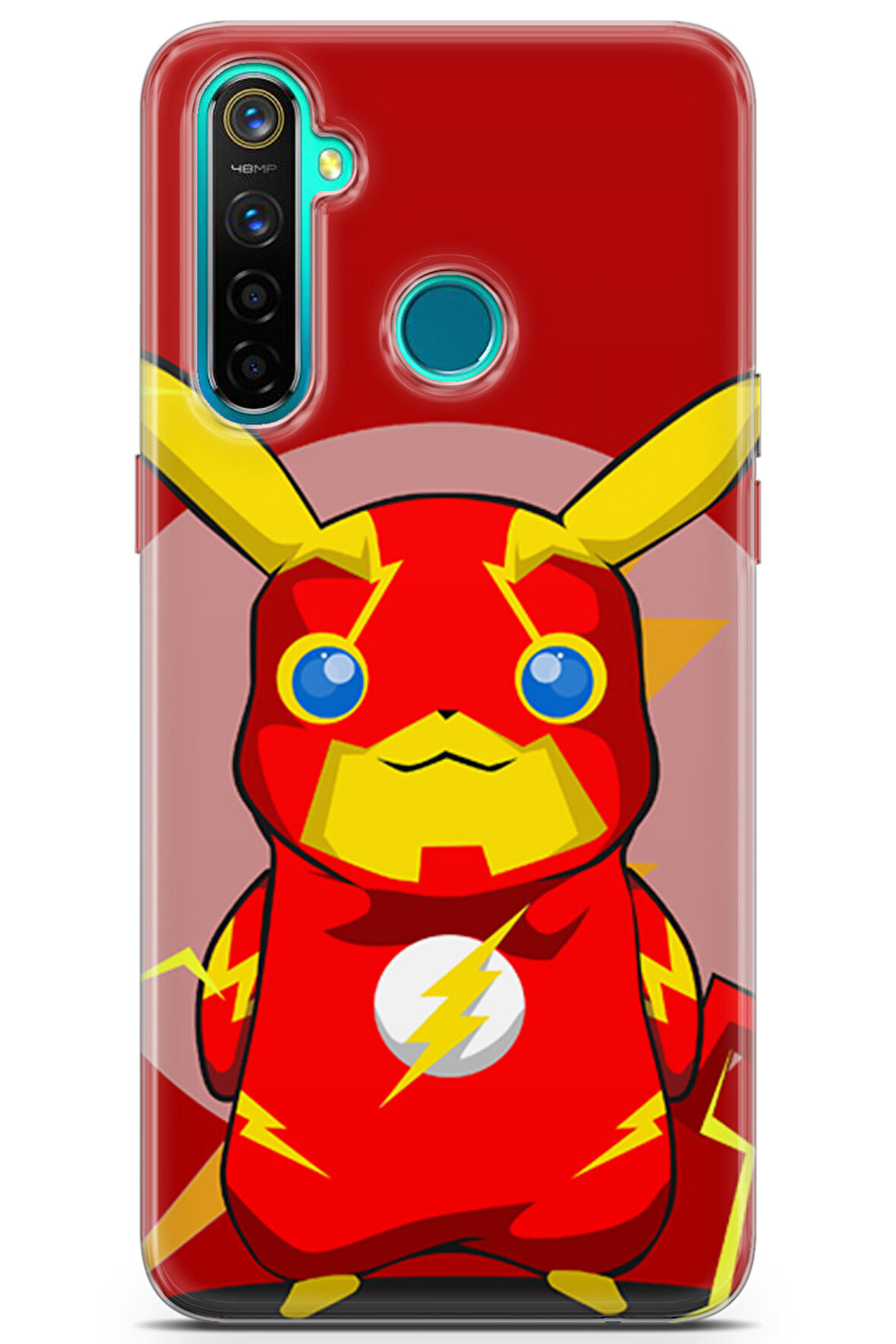 Realme 5 Pro uyumlu Pokemon 23 Koruyucu Flash Pikachu