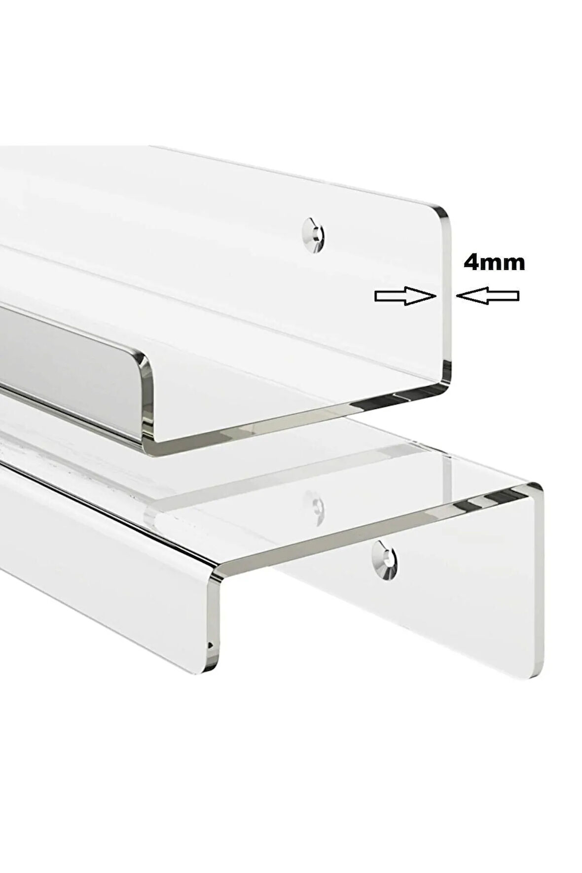 Takı Oje Baharatlık Düzenleyici Pleksi Raf Genişlik 60 Cm X 10 Cm 4 Mm Kalınlık