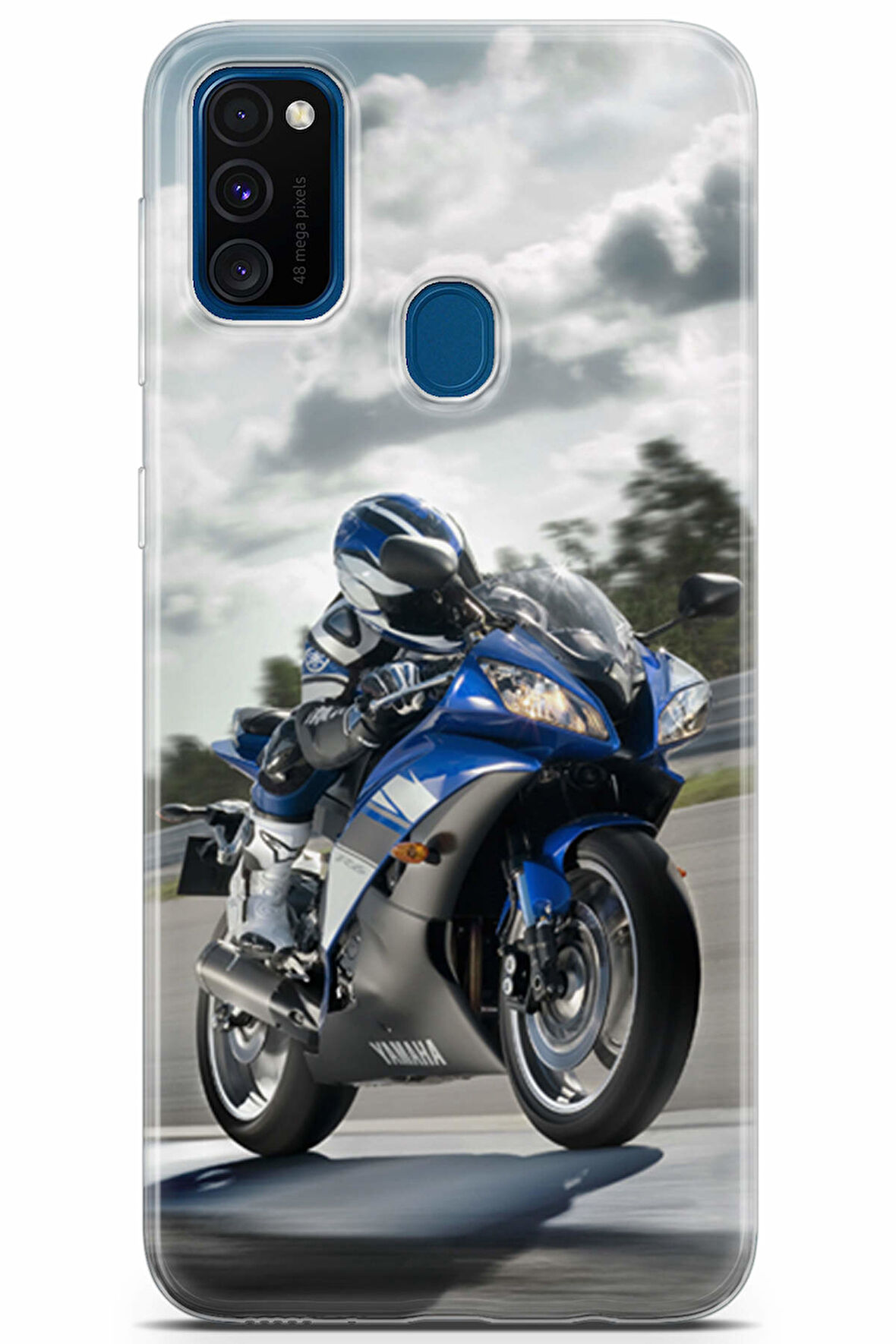 Samsung Galaxy M30S uyumlu Otomoto 32 HQ Baskı Mavi Yamaha