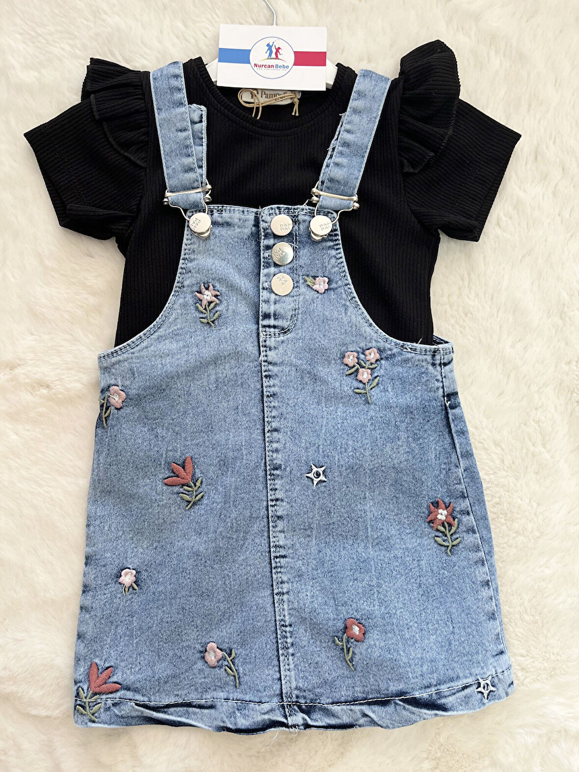 Çiçek Baskılı Badili Salopet Elbise