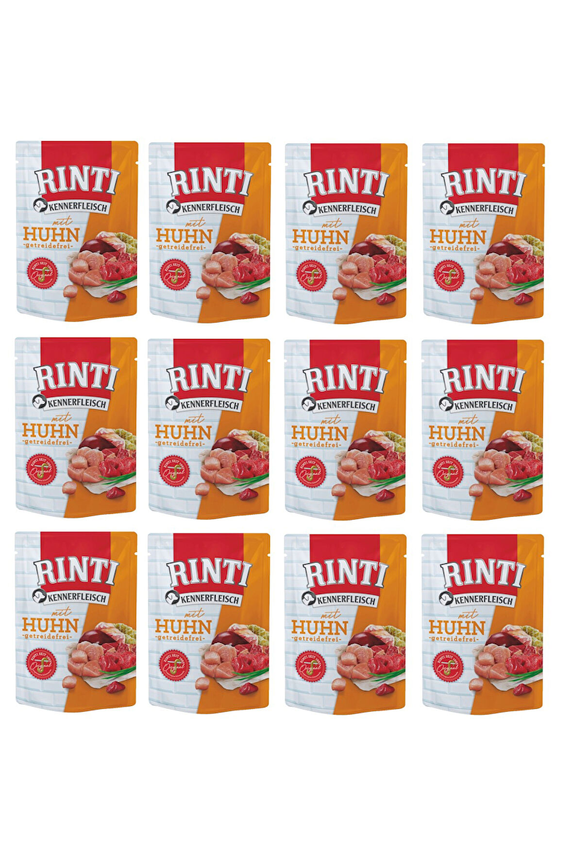 Rinti Pouch Tavuklu Köpek Yaş Mama 400 Gr. X 12 Adet