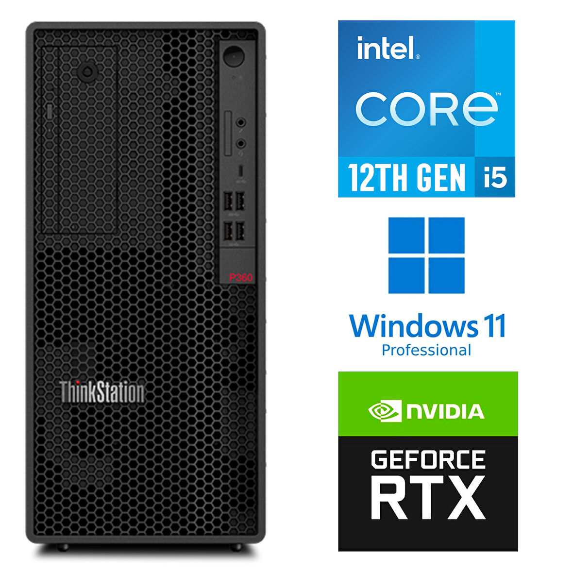 Lenovo DWS ThinkStation P360 i5-12600K 64GB 1TB HDD 4TB SSD 12 GB RTXA2000 W11P 30FM0017TX 009