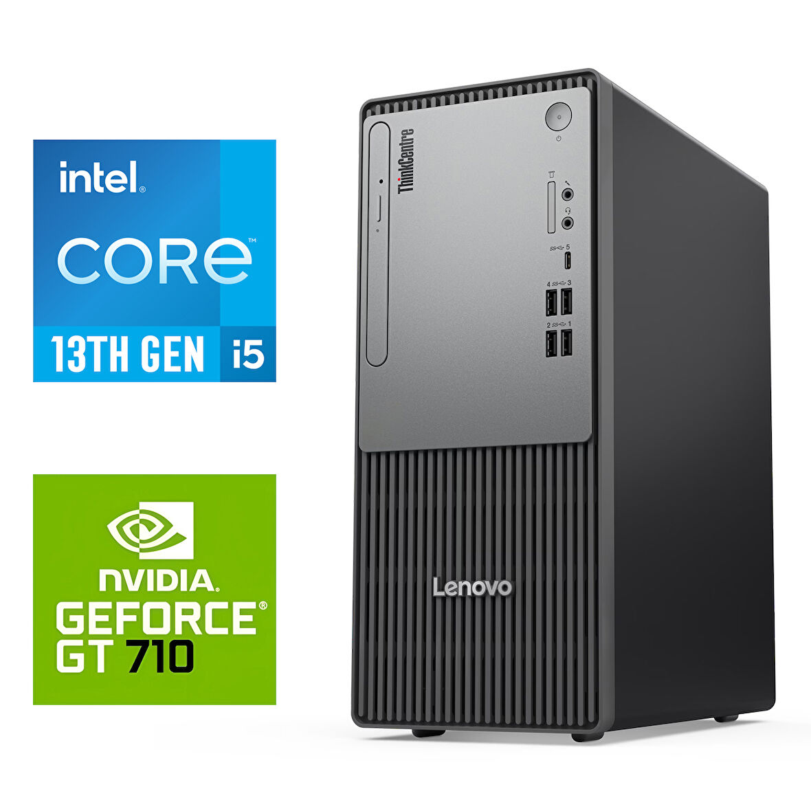 LENOVO ThinkCentre Neo 50t Gen5 i5-13400 16GB 512GB SSD 2 GB GT710 FDOS Masaüstü PC 12UB000ETR 005