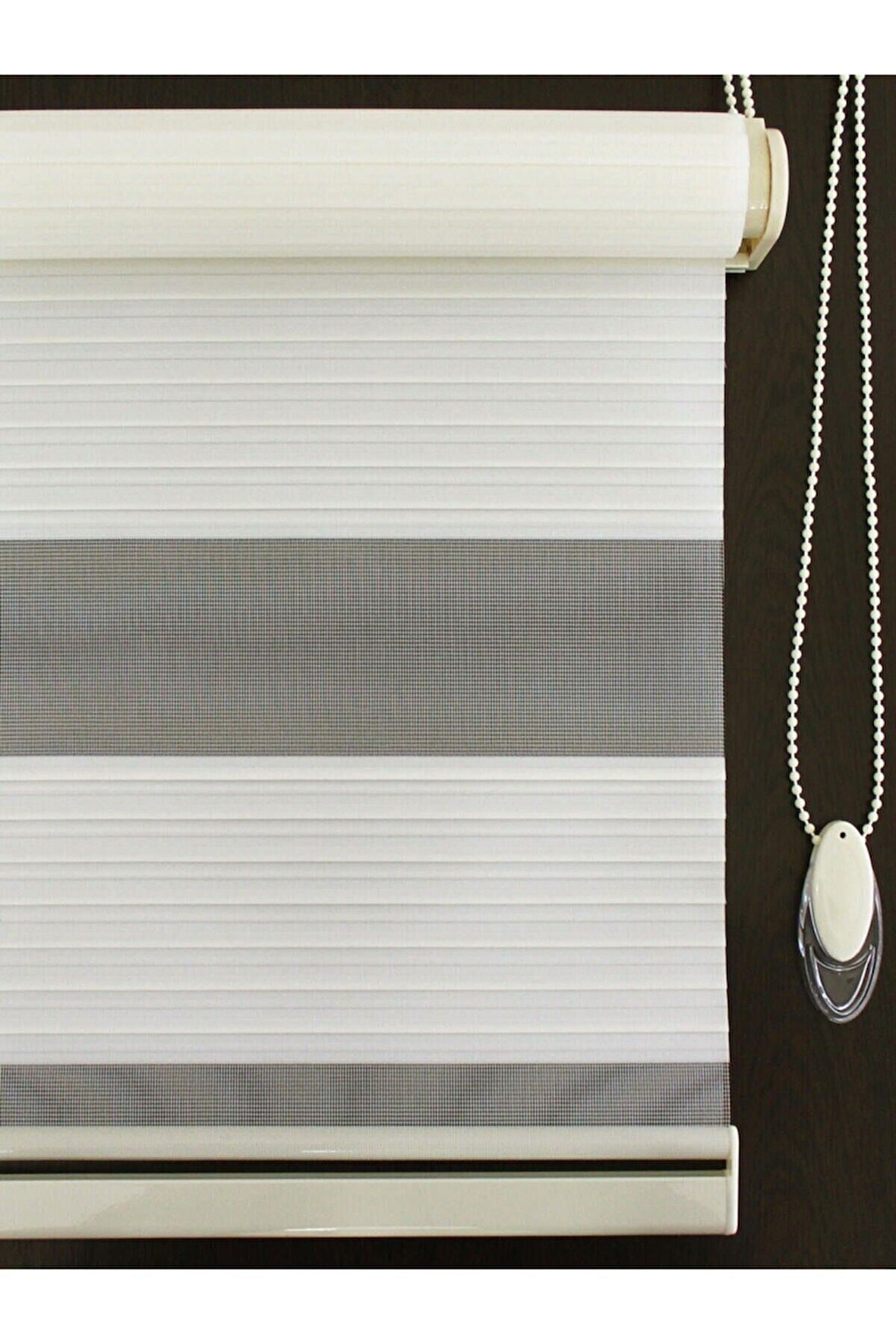 Geniş Pilise Krem Zebra Perde