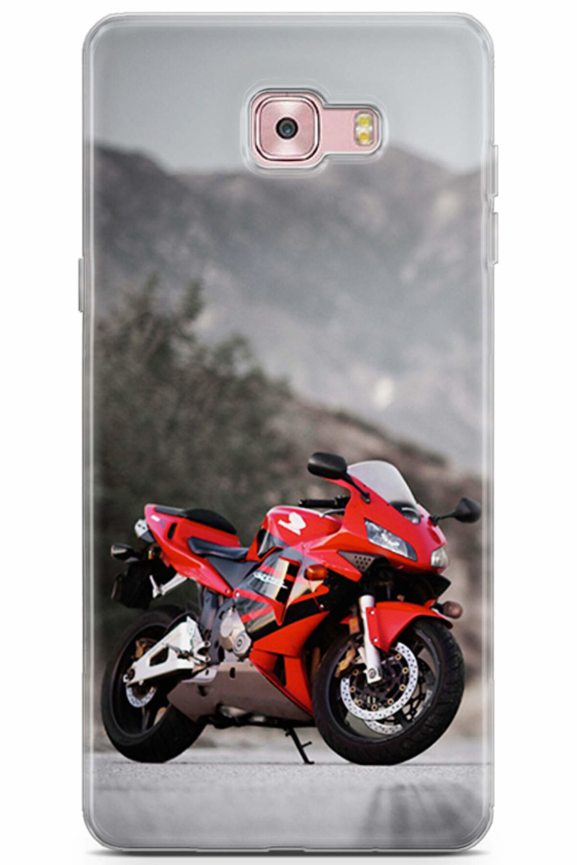 Samsung Galaxy C9 uyumlu Otomoto 40 Arka Kapak Kırmızı Honda CBR600