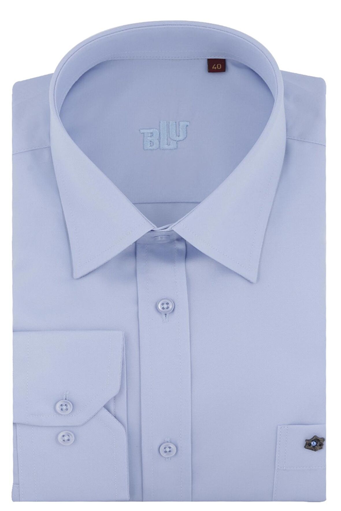 BLU Kravat Yaka Klasik Gömlek