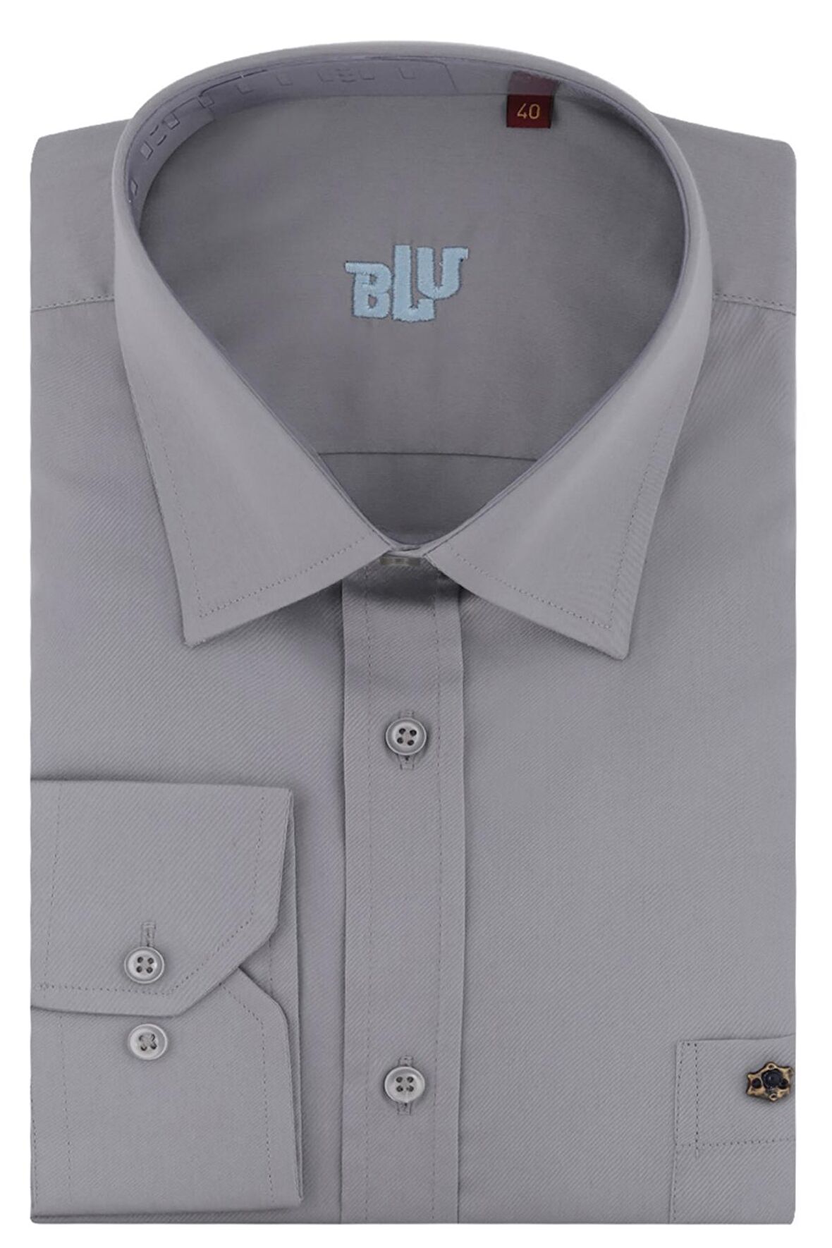 BLU Kravat Yaka Klasik Gömlek