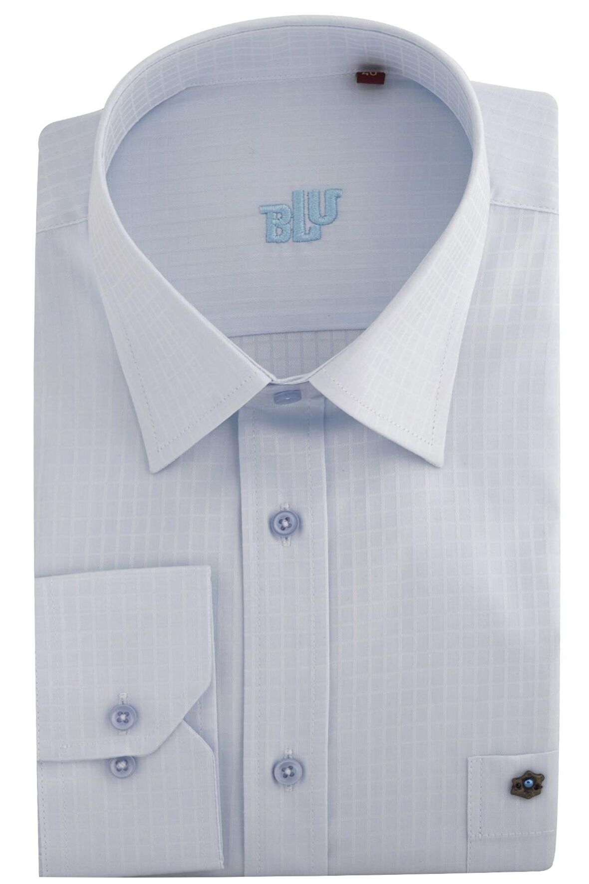 BLU Yarım İtalyan Yaka Klasik Gömlek