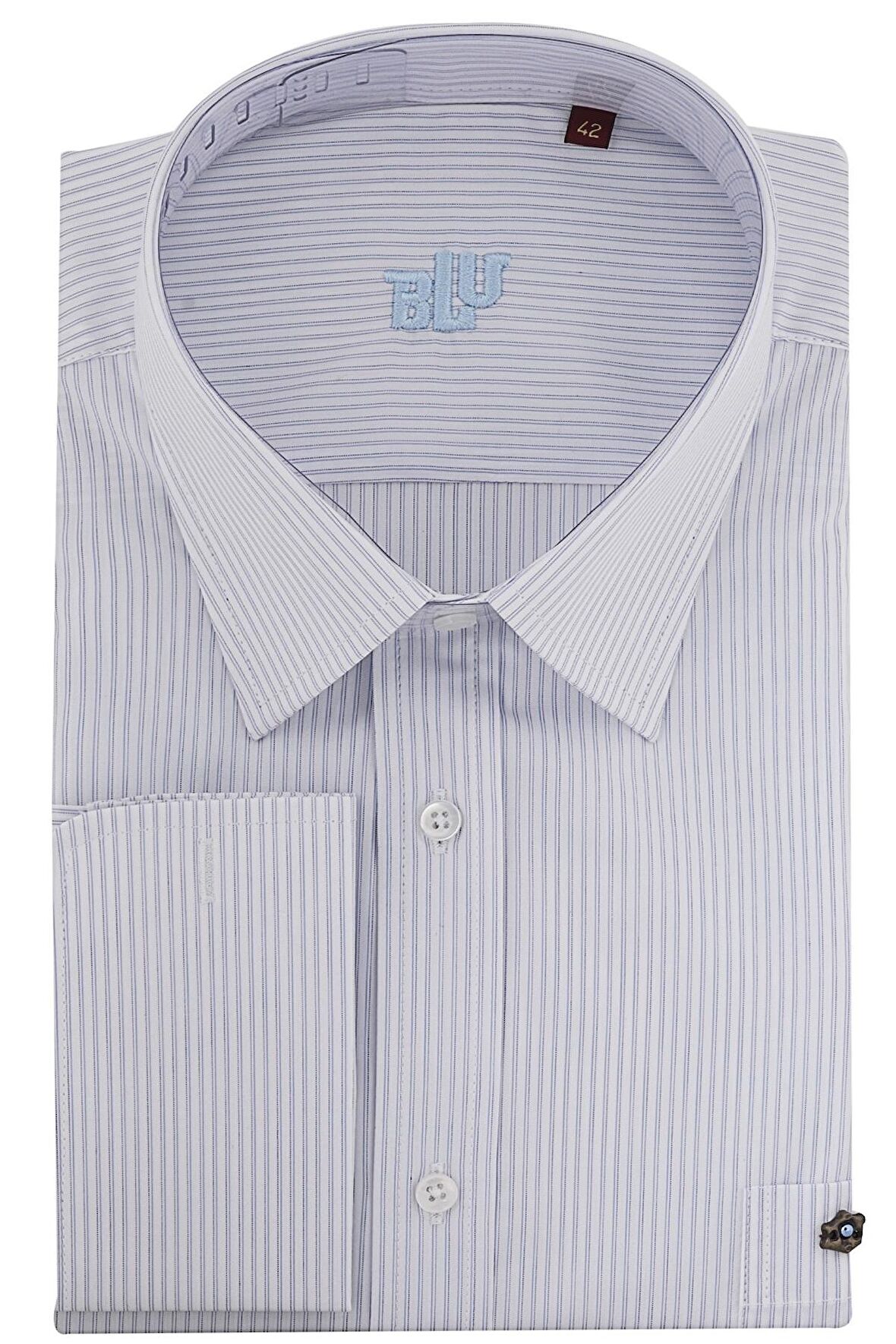 BLU Yarım İtalyan Yaka Klasik Gömlek