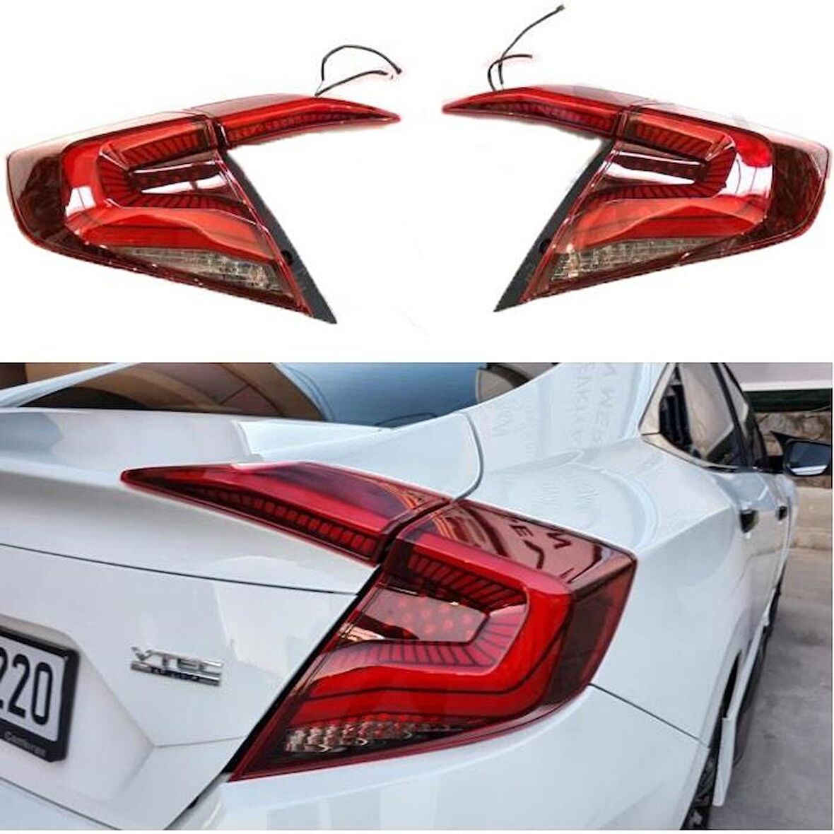 Oled Garaj Honda Civic FC5 İçin Uyumlu Yeni Model Animasyonlu Led Stop - Red