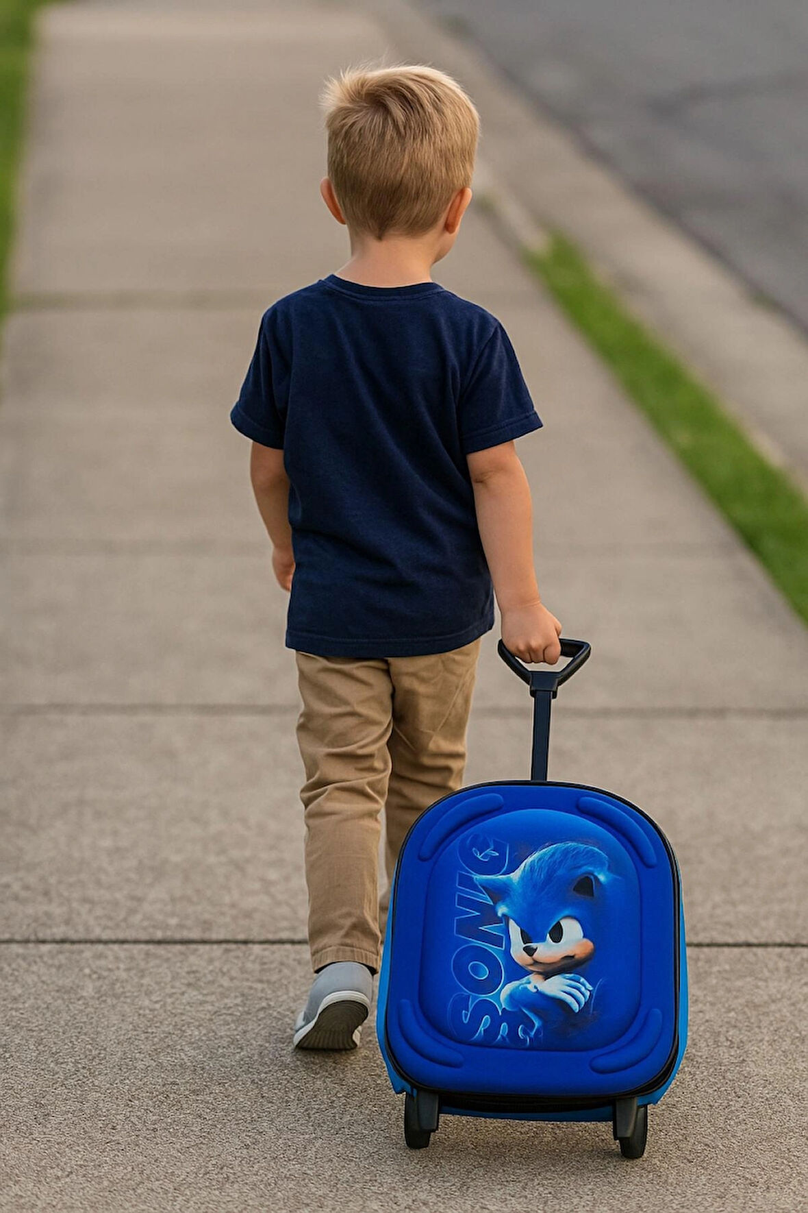 NEWFULL ÇEKÇEKLİ Erkek Çocuk  ANAOKUL SIRT ÇANTASI-MAVİ MAVİ