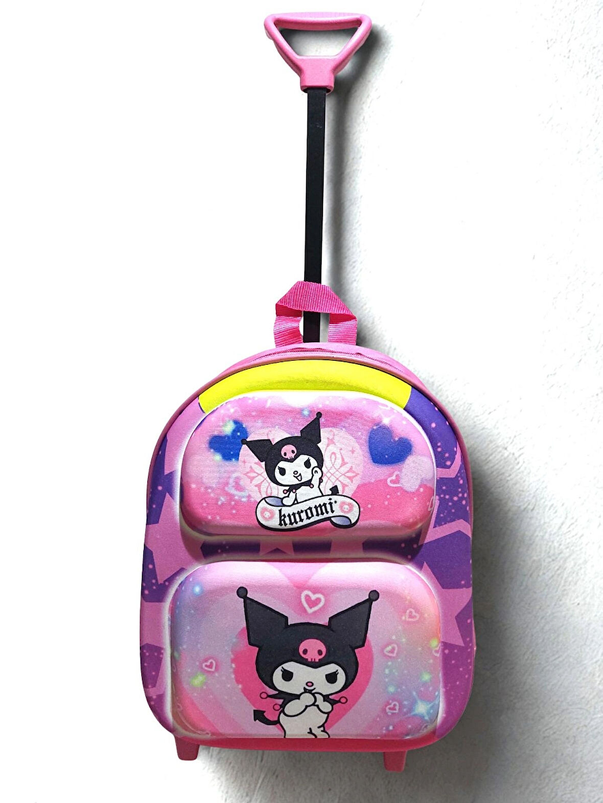 NEWFULL ÇEKÇEKLİ KIZ ANAOKUL SIRT ÇANTASI-AÇIK PEMBE