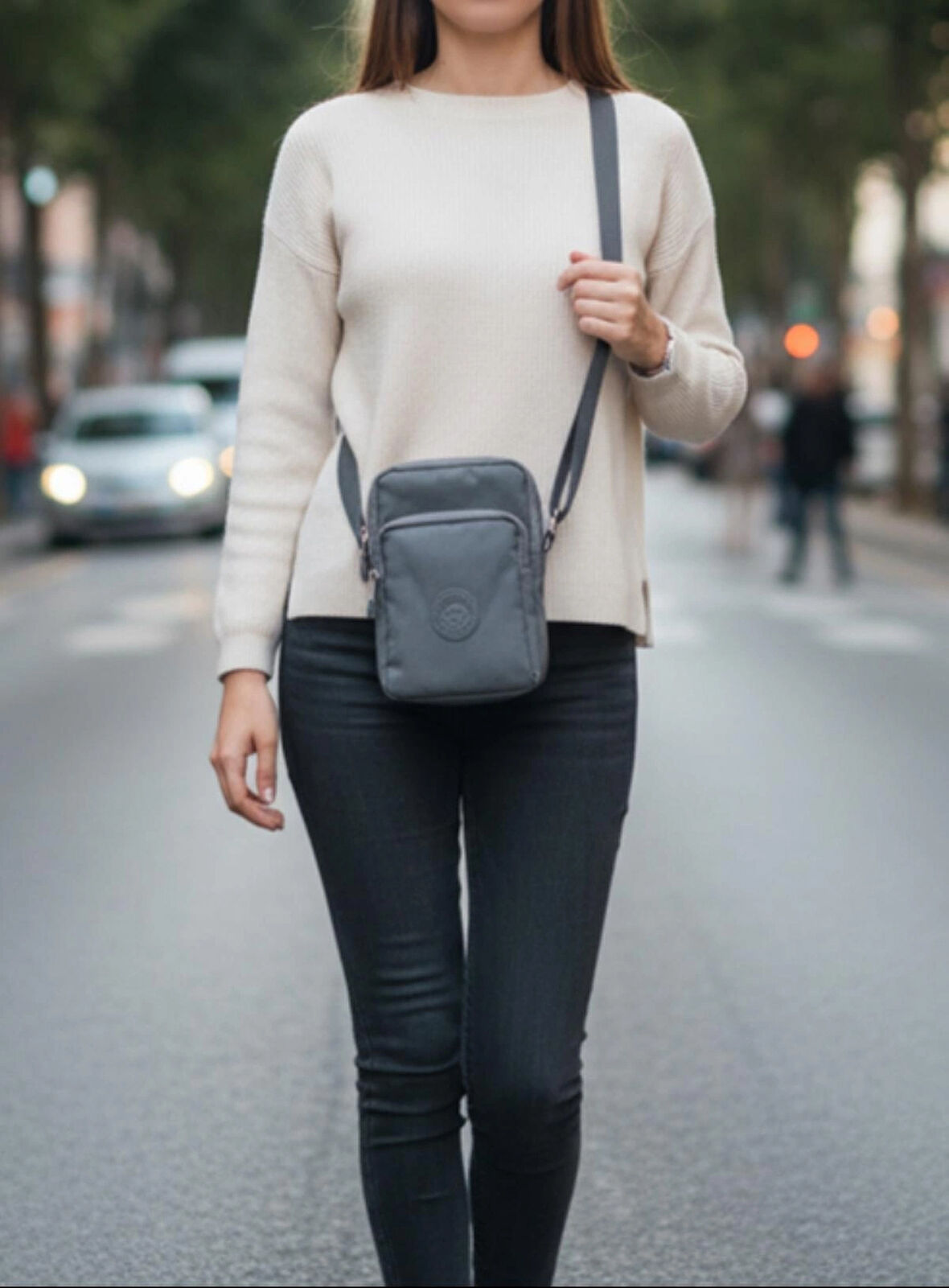 NEWİSH POLO KADIN KRİNKIL AYARLANABİLİR ASKILI POSTACI OMUZ ÇANTASI-GRİ