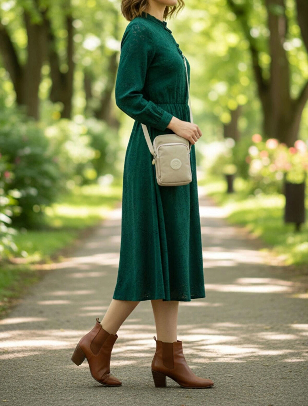 NEWİSH POLO KADIN KRİNKIL AYARLANABİLİR ASKILI POSTACI OMUZ ÇANTASI-KREM