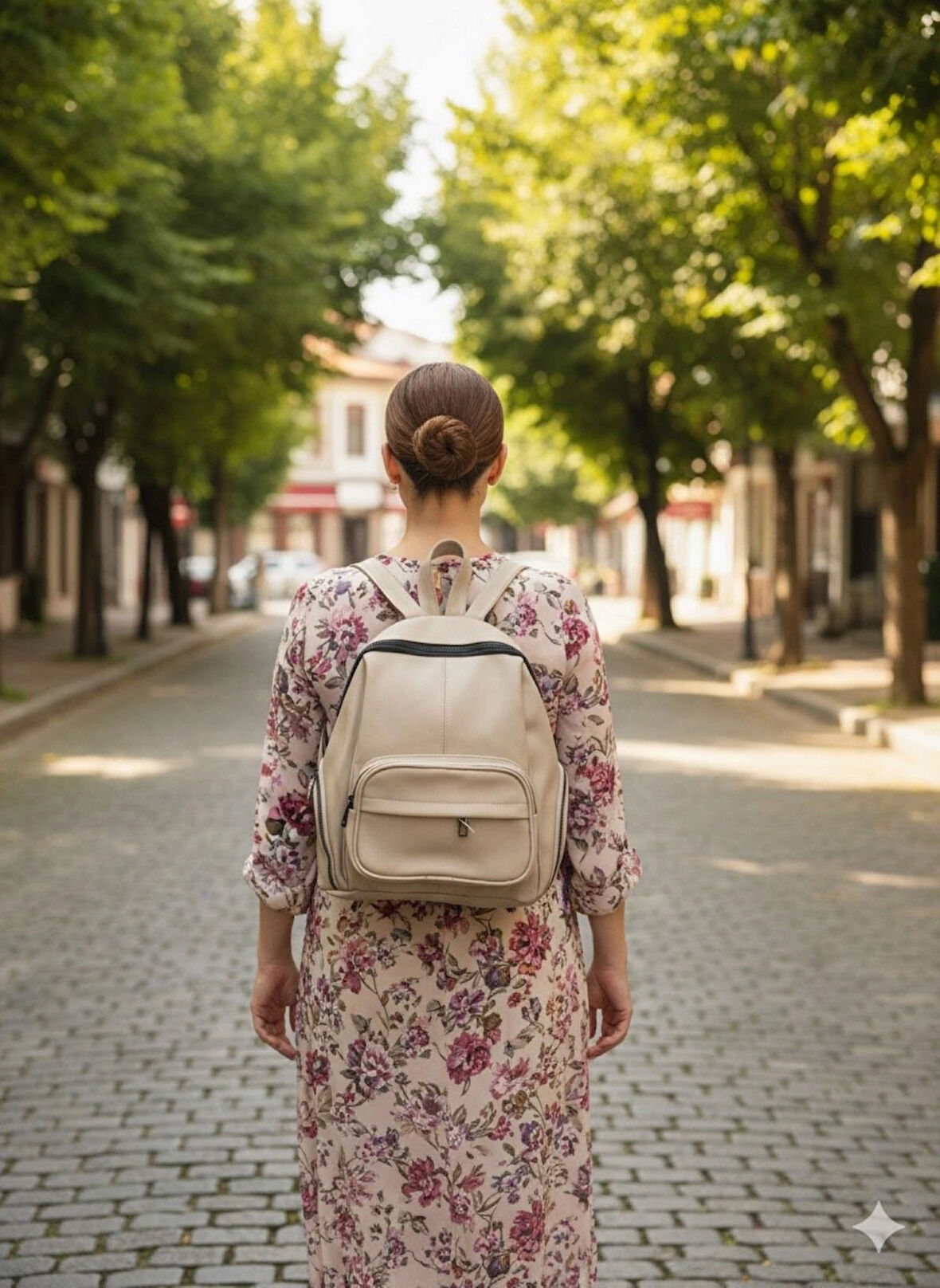 NEWİSH POLO DONNA kadin MODEL SIRT ÇANTASI-YIKAMA SUNİ DERİ KREM