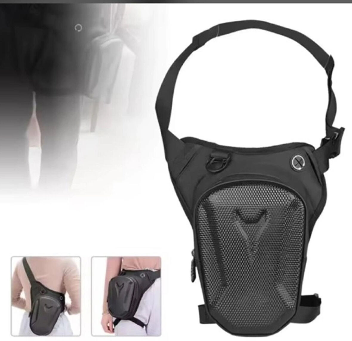 NEWİSH POLO UNİSEX AYARLANABİLİR ASKILI KULAKLIK ŞARJ KABLO ÇIKIŞLI MOTORCU BEL BACAK ÇANTASI - PORT BAG