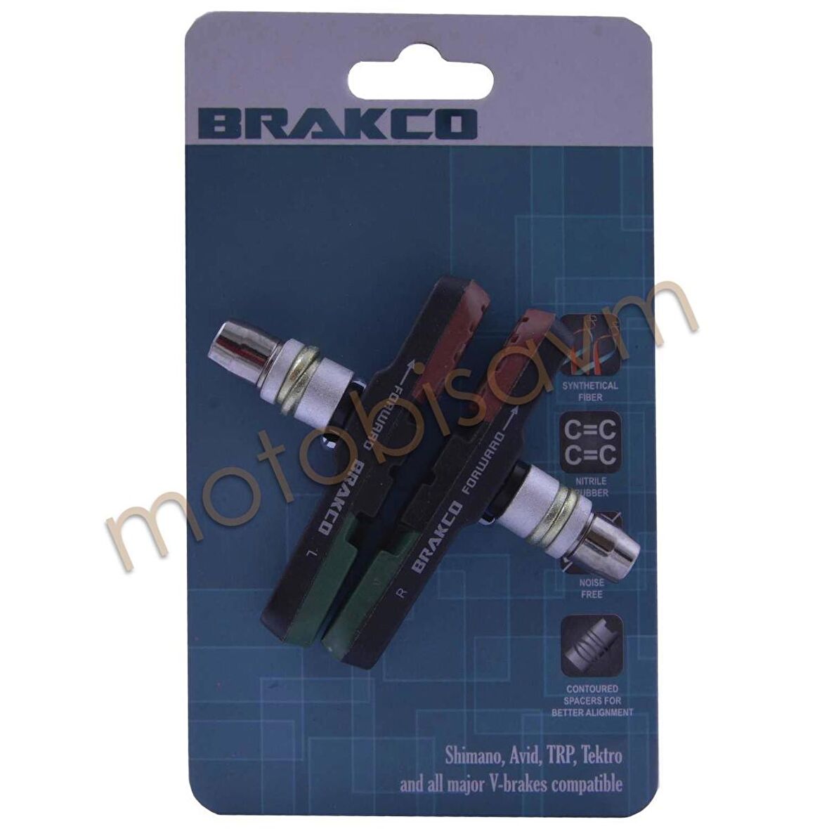 V BRAKE FREN PABUCU - ASİMETRİK.. - 3 RENKLİ [72 mm] BRAKCO