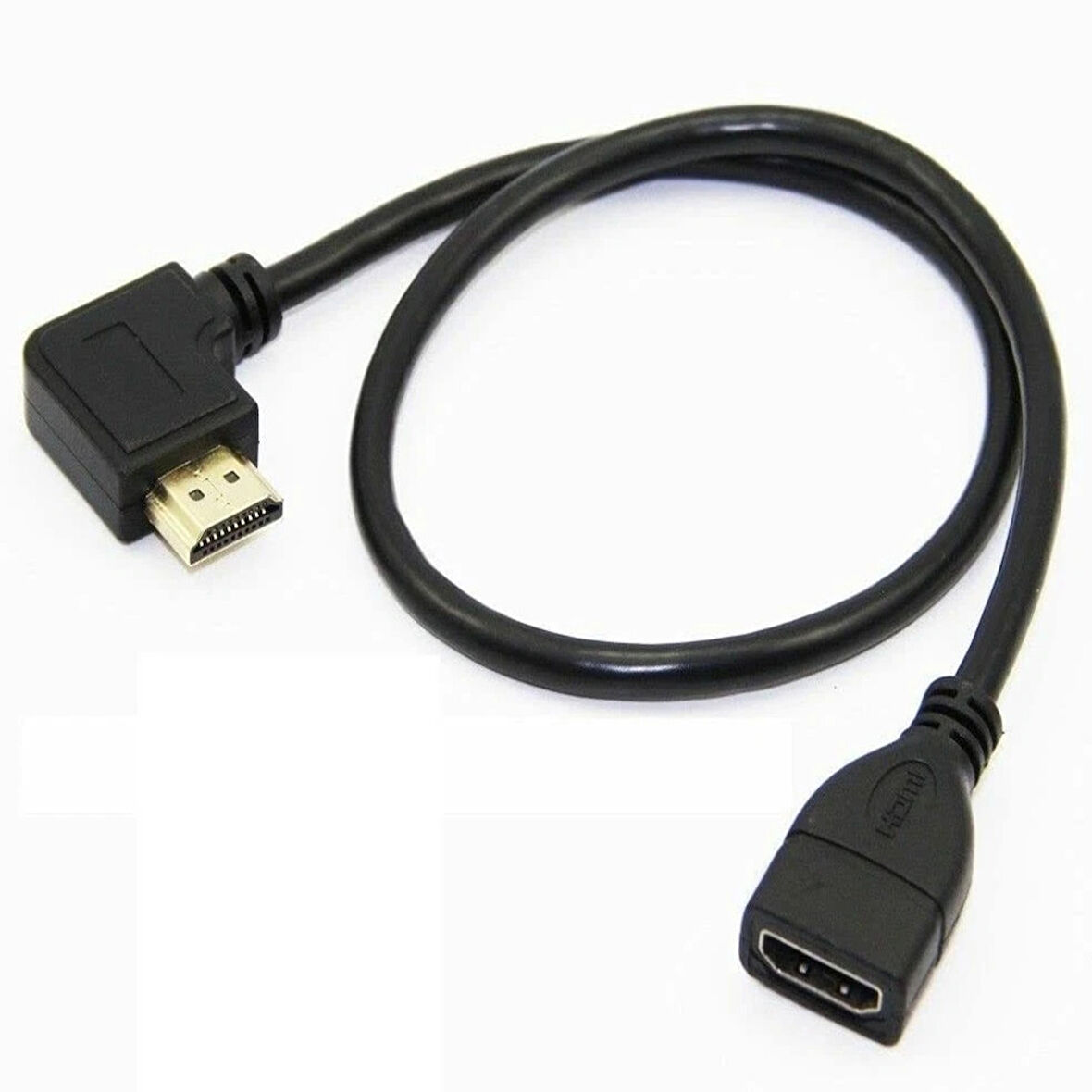Anunnaki 90 Derece Sağ Açılı HDMI Uzatma Kablosu / Extender – 1 m / 4K Desteği