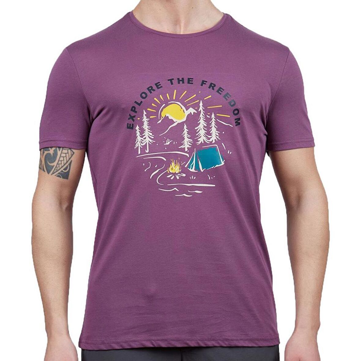 600605 Alpinist Vide Erkek T-Shirt Mürdüm L