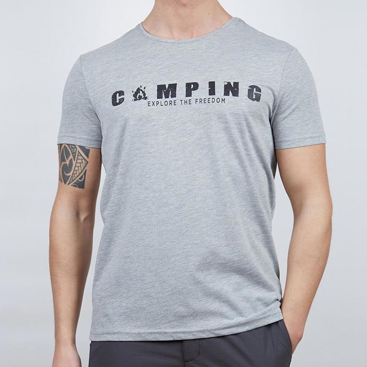 600610 Alpinist Buteo Erkek T-Shirt Gri Melanj S