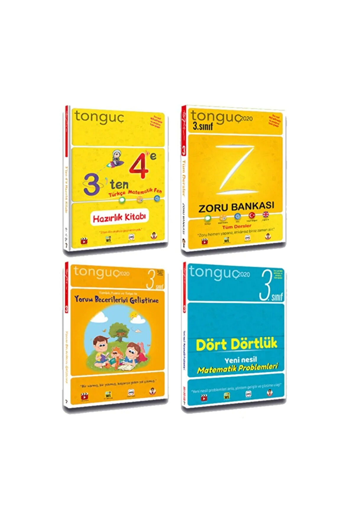 Tonguç 3. Sınıf 3 Ten 4 E Hazırlık Zoru Matematik 4 Lü Tam Set 2020