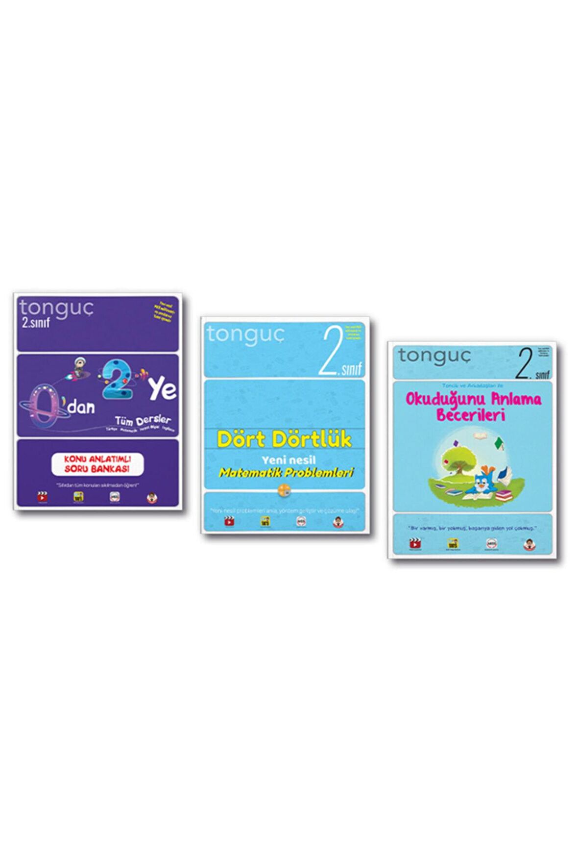 Tonguç 2. Sınıf 0 Dan 2 Ye Konu Anlatımlı Soru Bankası Set 2021 3 Kitap