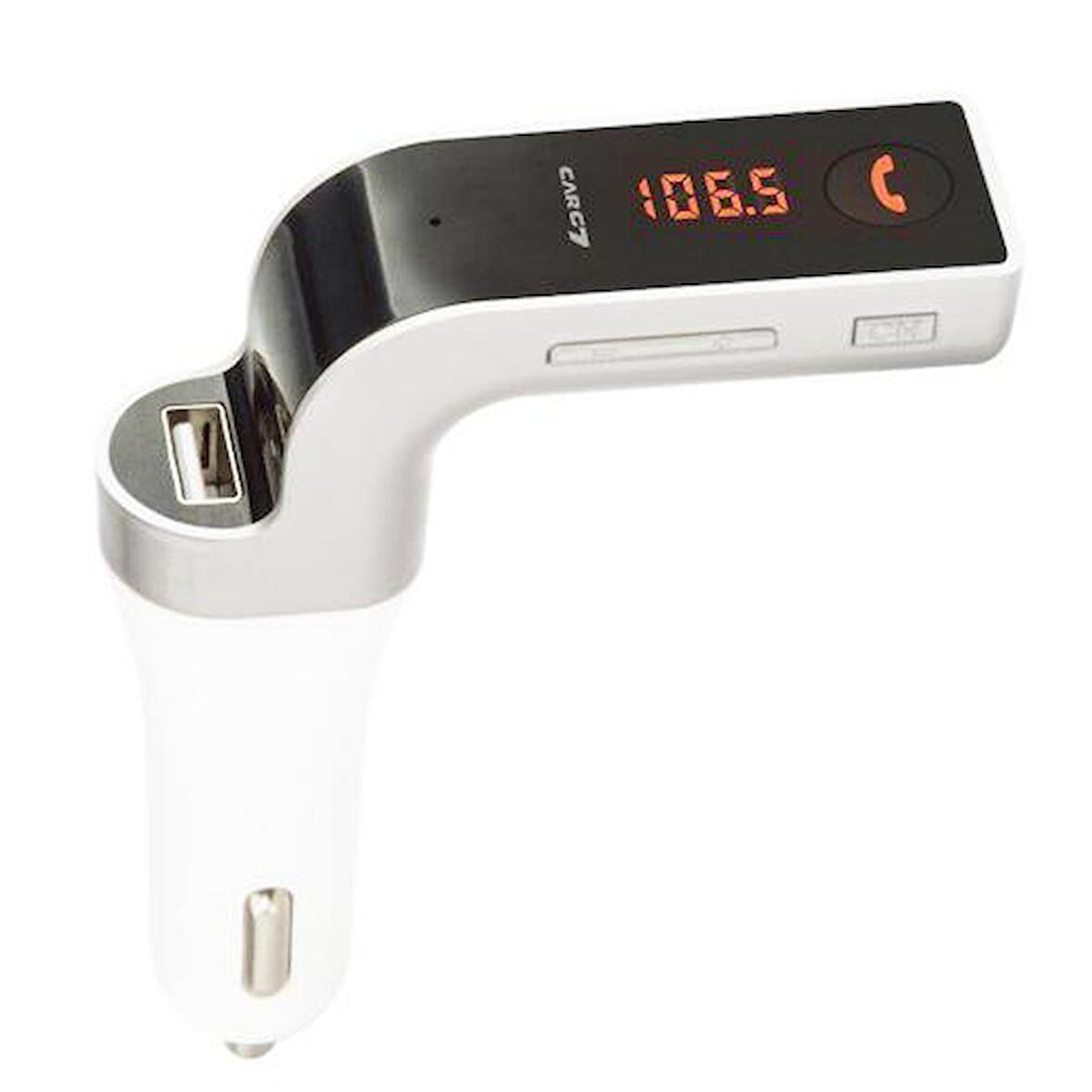 Torima CARG7 Bluetooth Araç FM Transmitter Usb Girişli Beyaz Android İOS Cihazlar Uyumlu