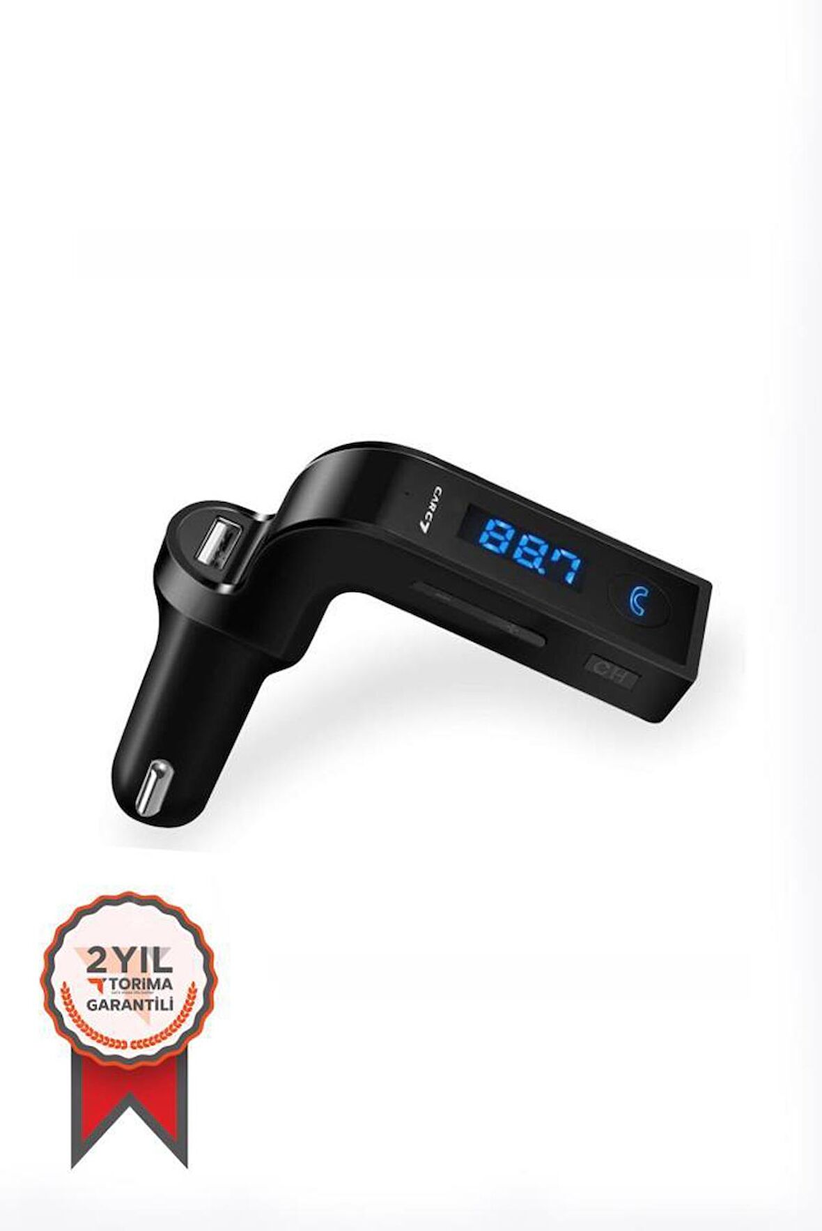 Torima CARG7 Bluetooth Araç FM Transmitter Usb Girişli Siyah Android İOS Cihazlar Uyumlu