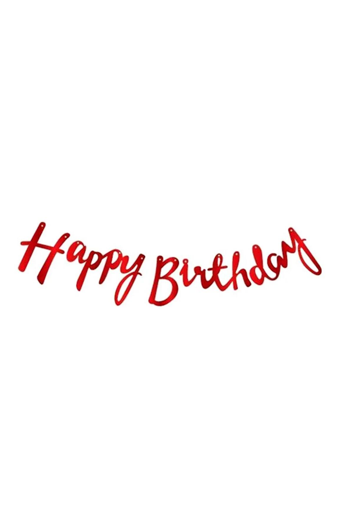 Kaligrafi Banner Happy Birthday Kırmızı 