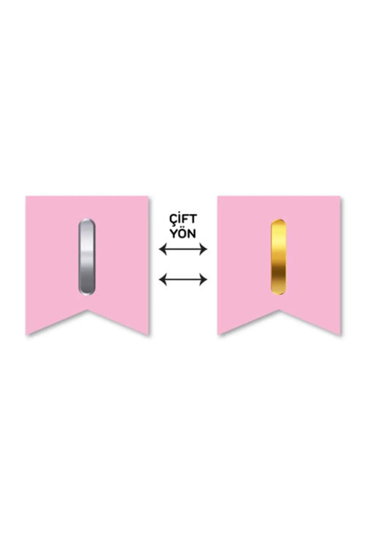Çift Taraflı Harf Banner Gold/Gümüş Pembe I