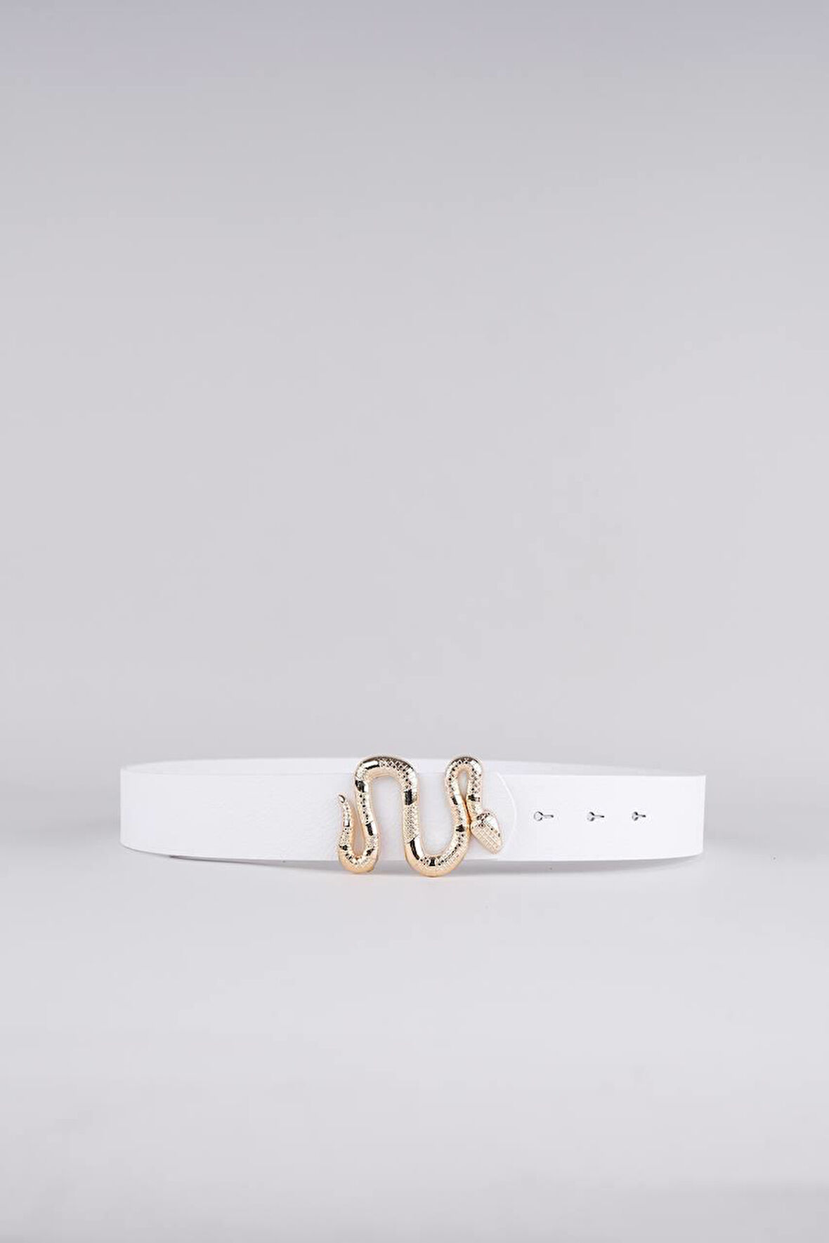 Vos Versa Yılan Desenli Gümüş Tokalı  İnce Kadın Kemeri VOSDK0024101