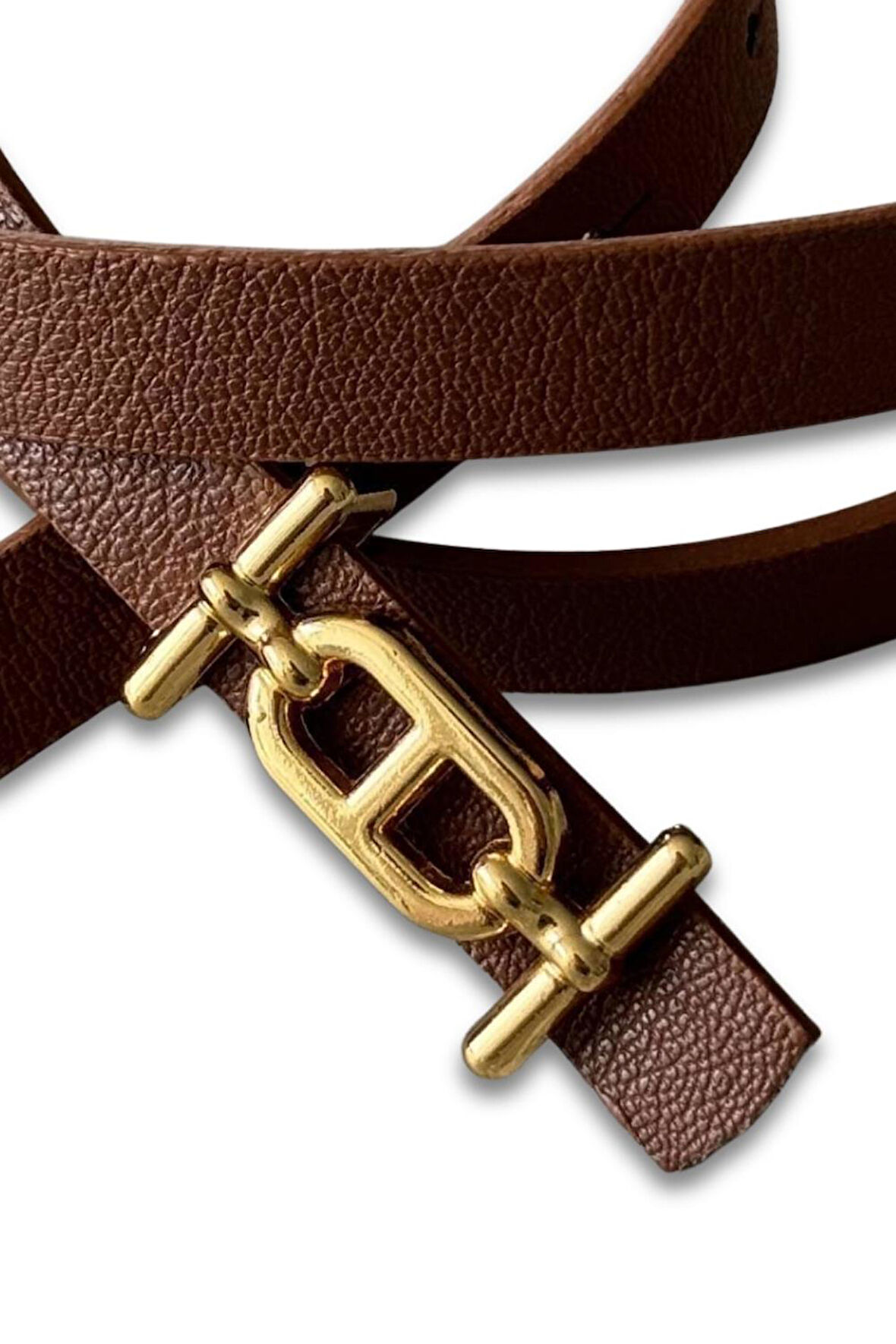 Vos Versa İnce Gold Tokalı Siyah İnce Kadın Kemeri VOSDK0212101