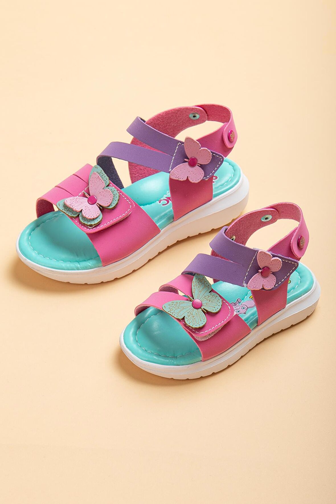 Şirinbebe Şiringenç Kelebek Model Mor Kız Bebek Çocuk Sandalet