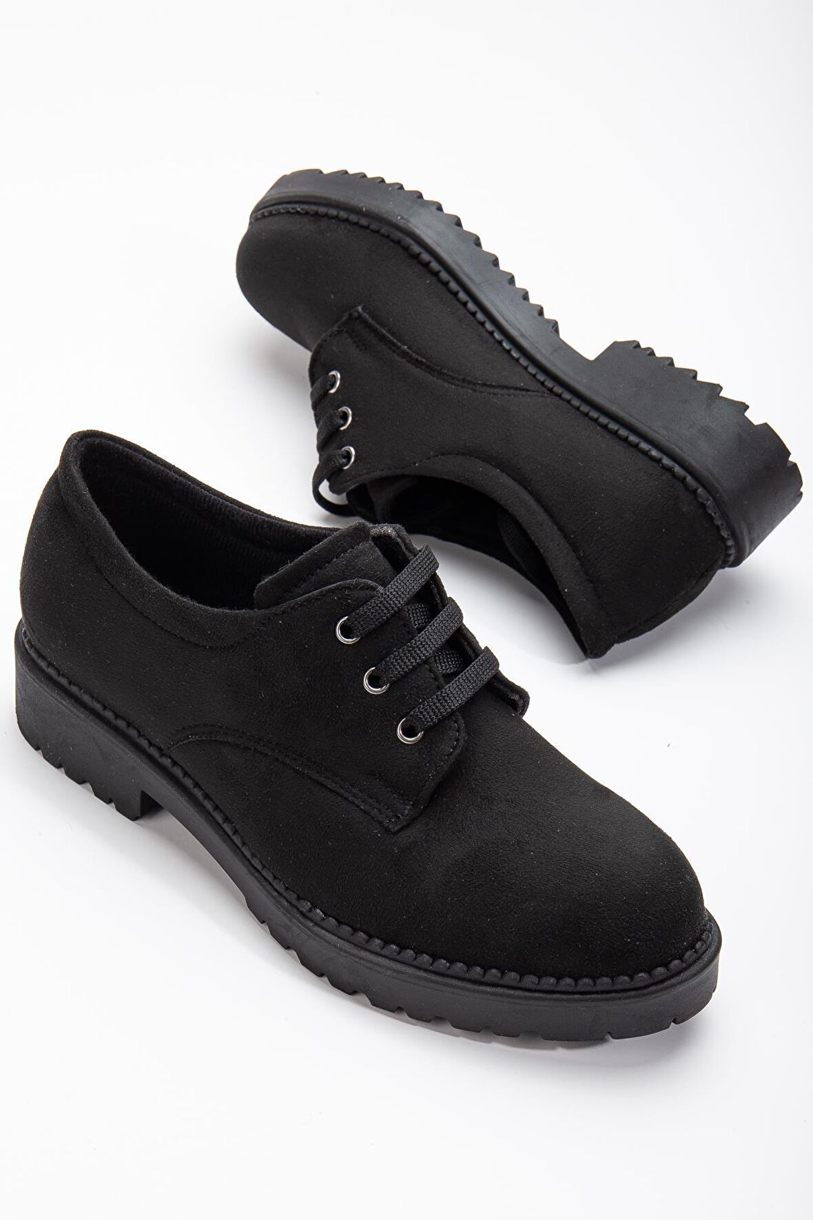 Siyah Süet Kadın Gündelik Ayakkabı
