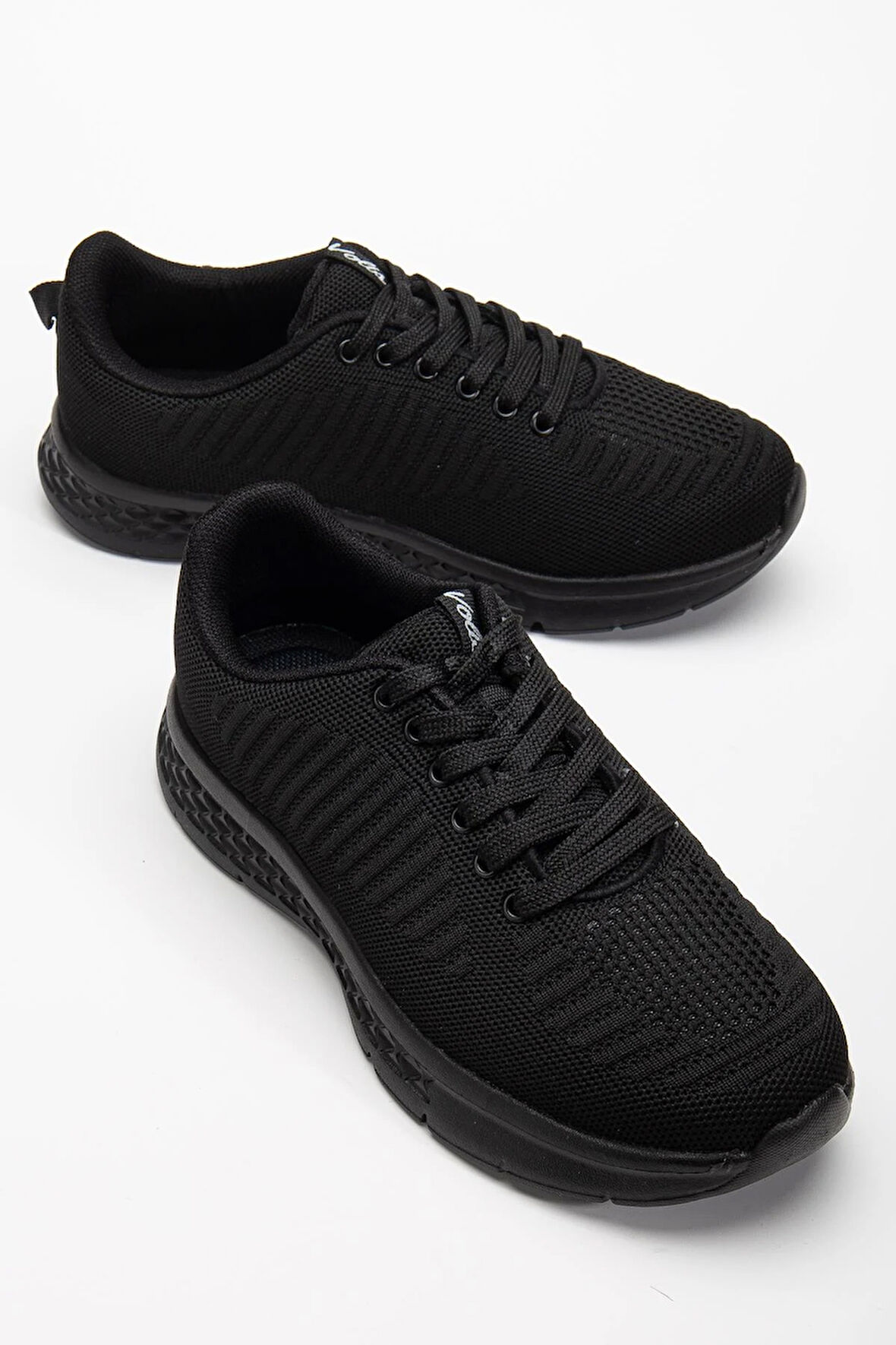 Erkek Günlük Spor Ayakkabı Siyah Bağlı Tekstil Faylon Taban