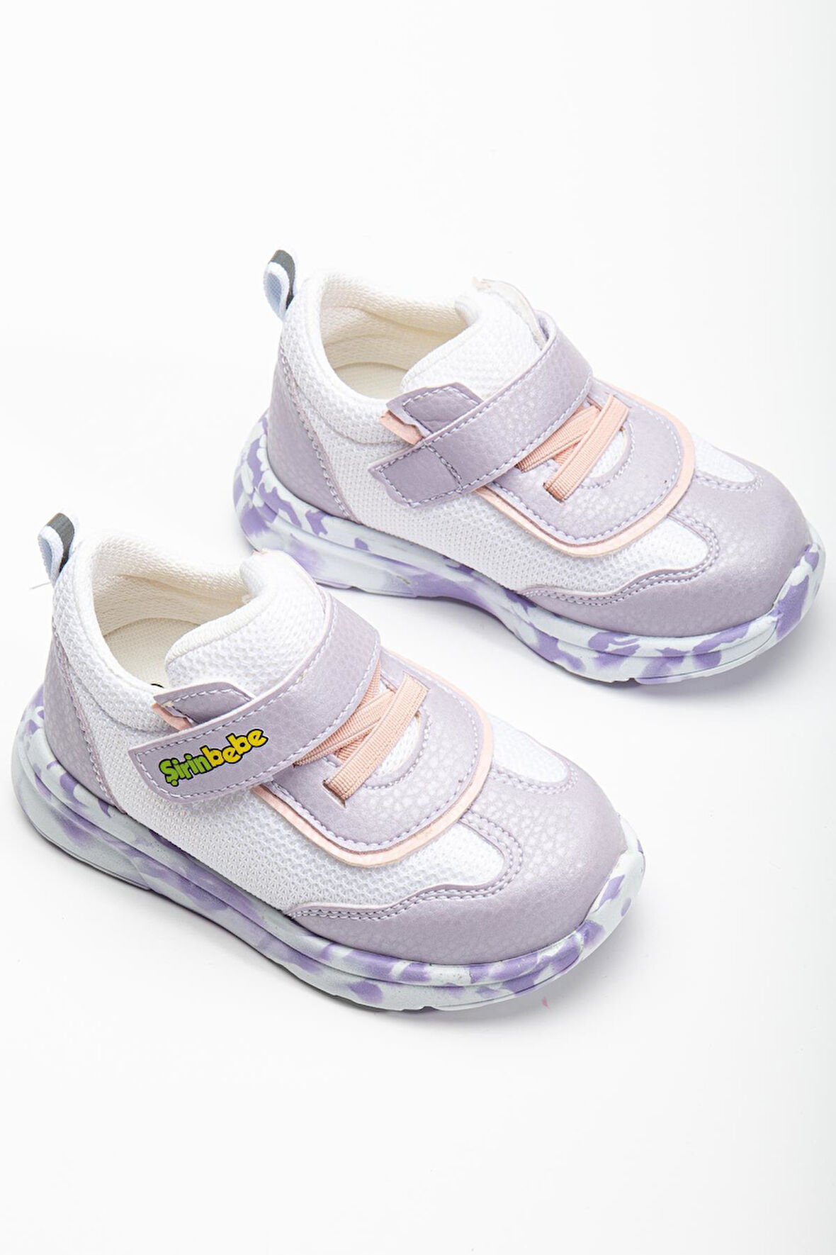 Şirinbebe Ortopedik Kız Bebek İlk Adım Spor Ayakkabı Lila Cırtlı Anorak Malzeme